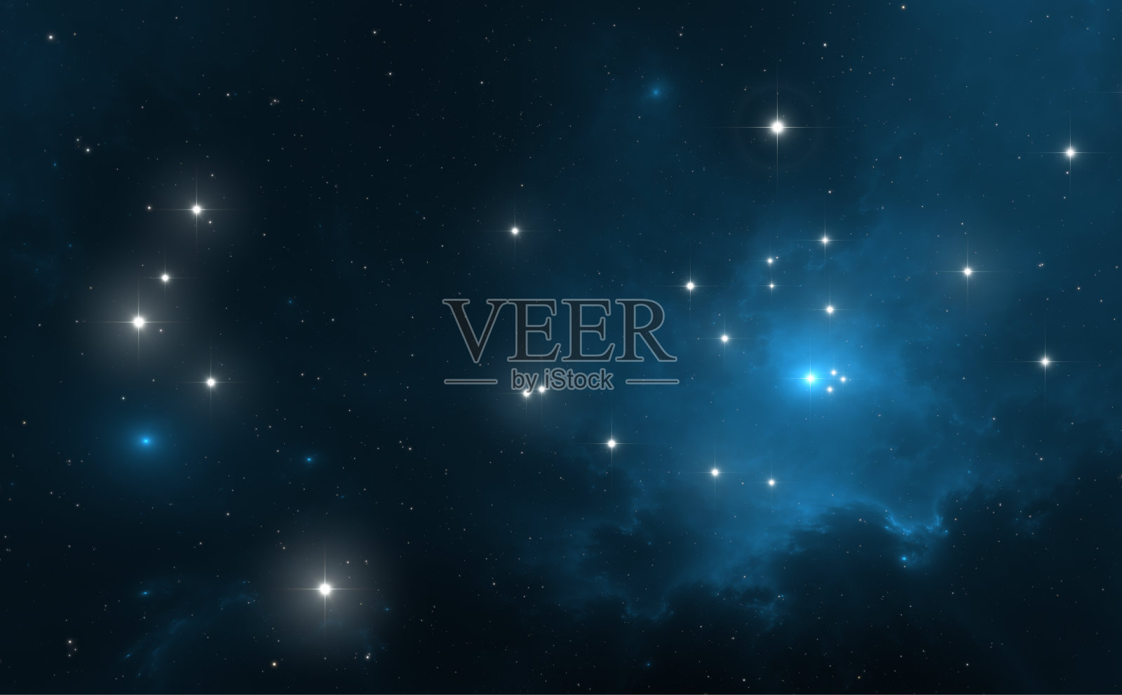 有着年轻恒星的发光的巨大星云。空间背景照片摄影图片