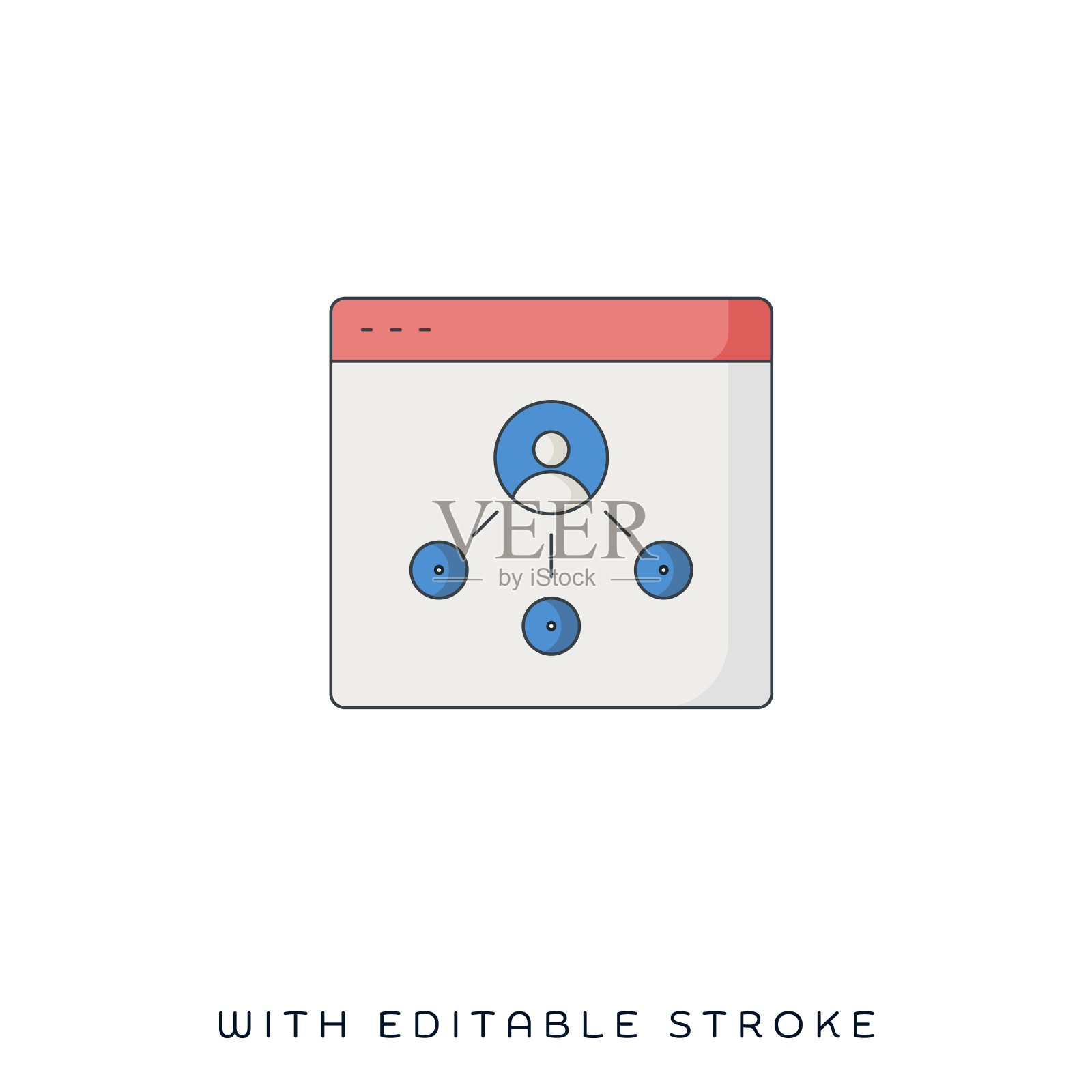 组织图表平面和直线图标插画图片素材