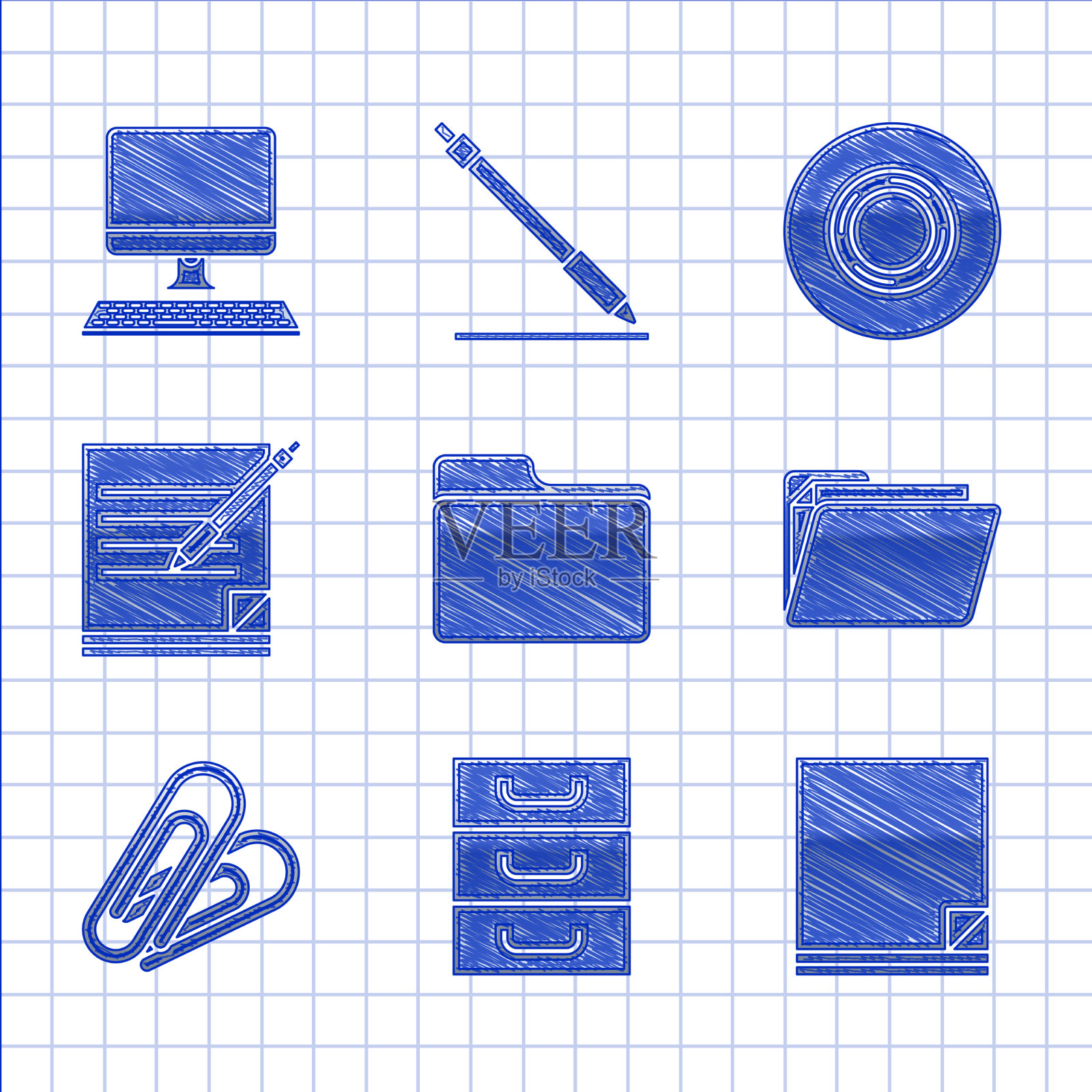 设置文件文件夹抽屉与文件文件图标素材