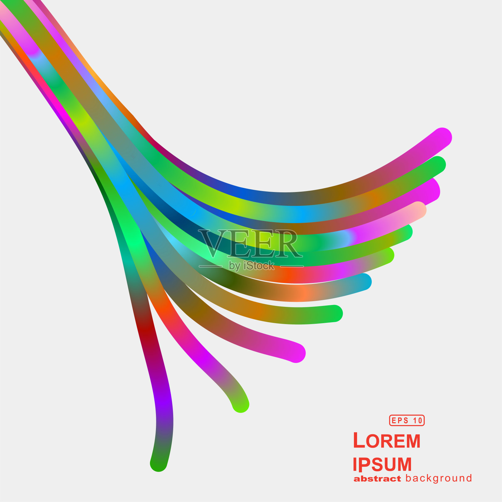 彩色波浪彩带条纹时尚科技图案背景插画图片素材