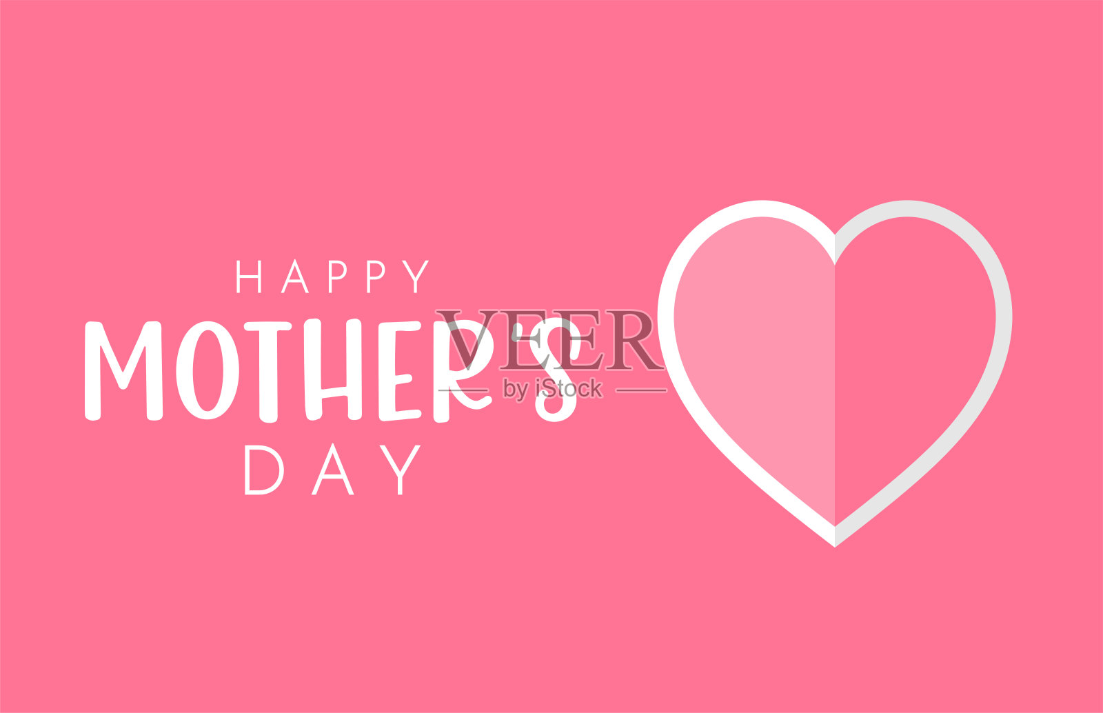 用心送上母亲节卡片。向量插画图片素材