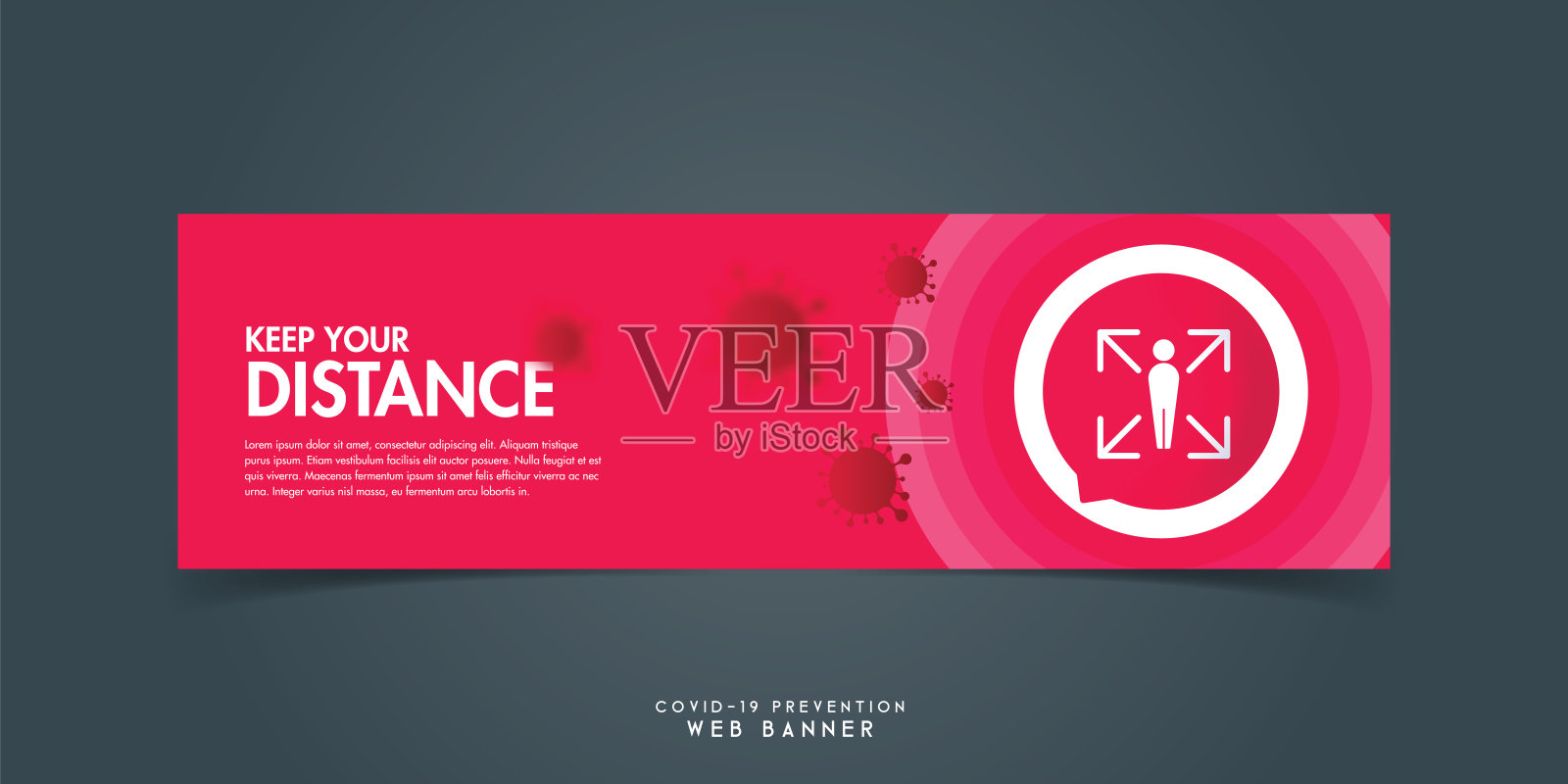 冠状病毒网页横幅模板。COVID-19流感大爆发的危险，流感毒株病例作为大流行概念横幅平面风格插图素材插图插画图片素材