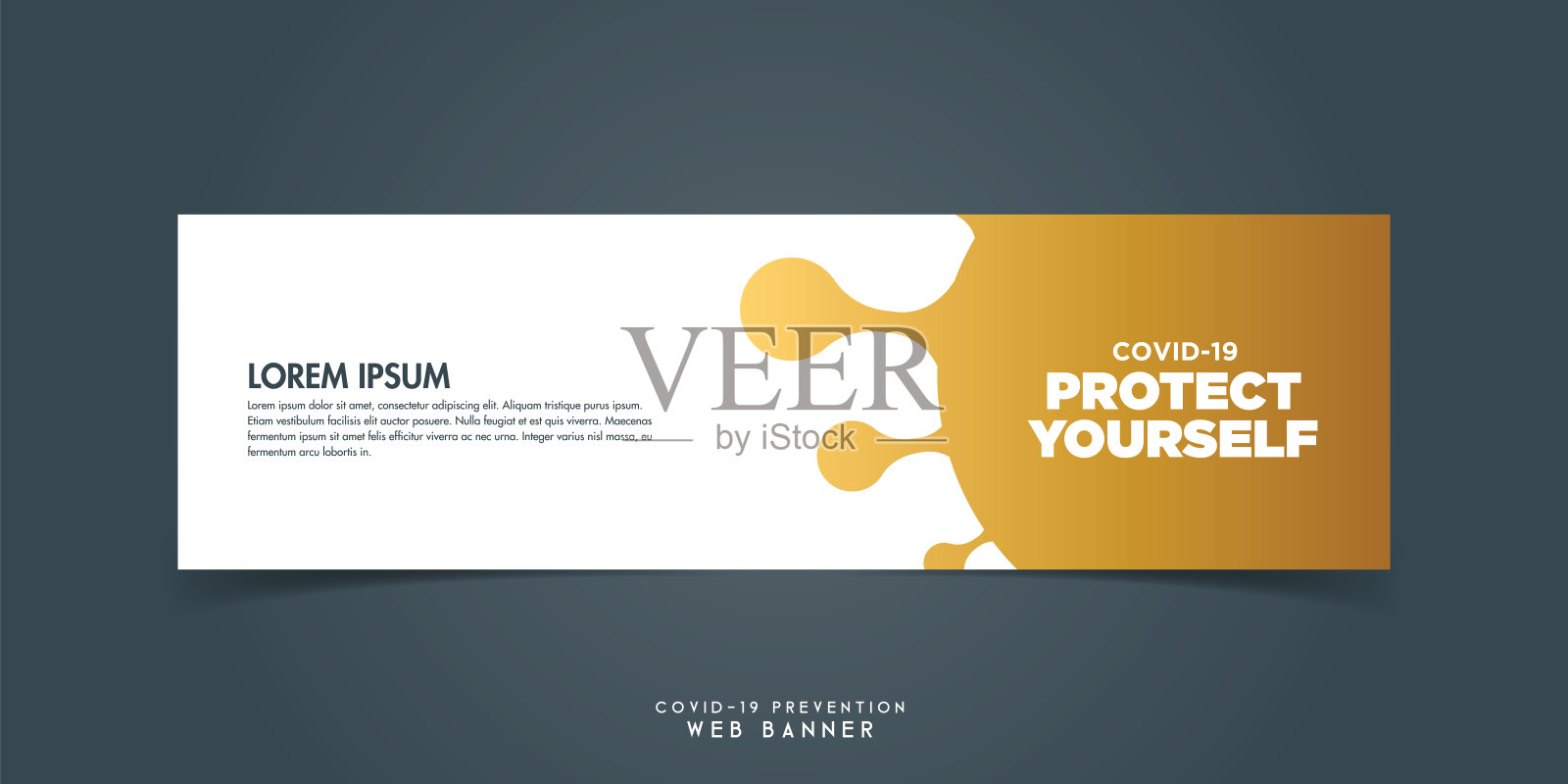 冠状病毒网页横幅模板。COVID-19流感大爆发的危险，流感毒株病例作为大流行概念横幅平面风格插图素材插图插画图片素材