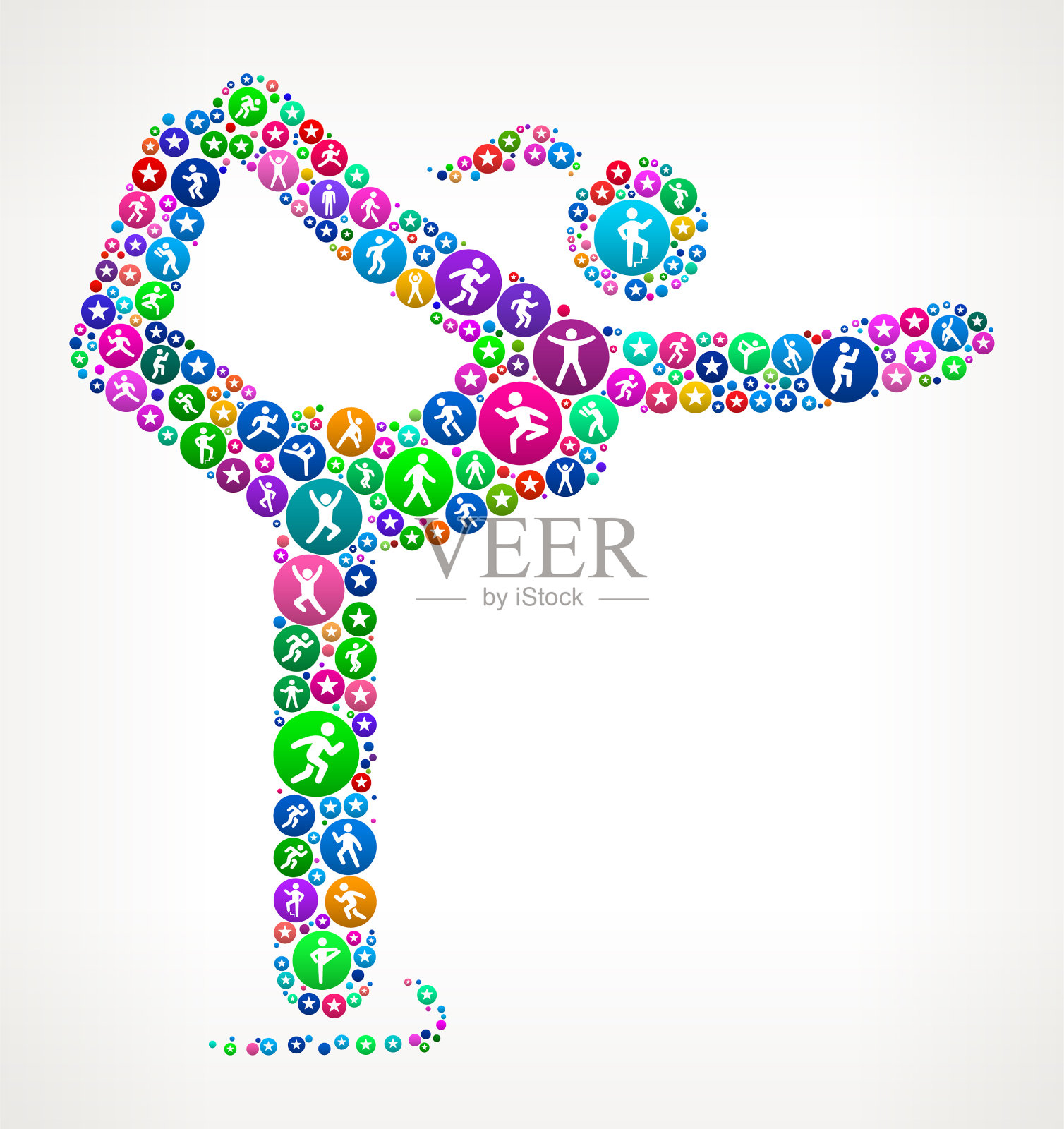 女子花样滑冰运动员健身图标图案插画图片素材