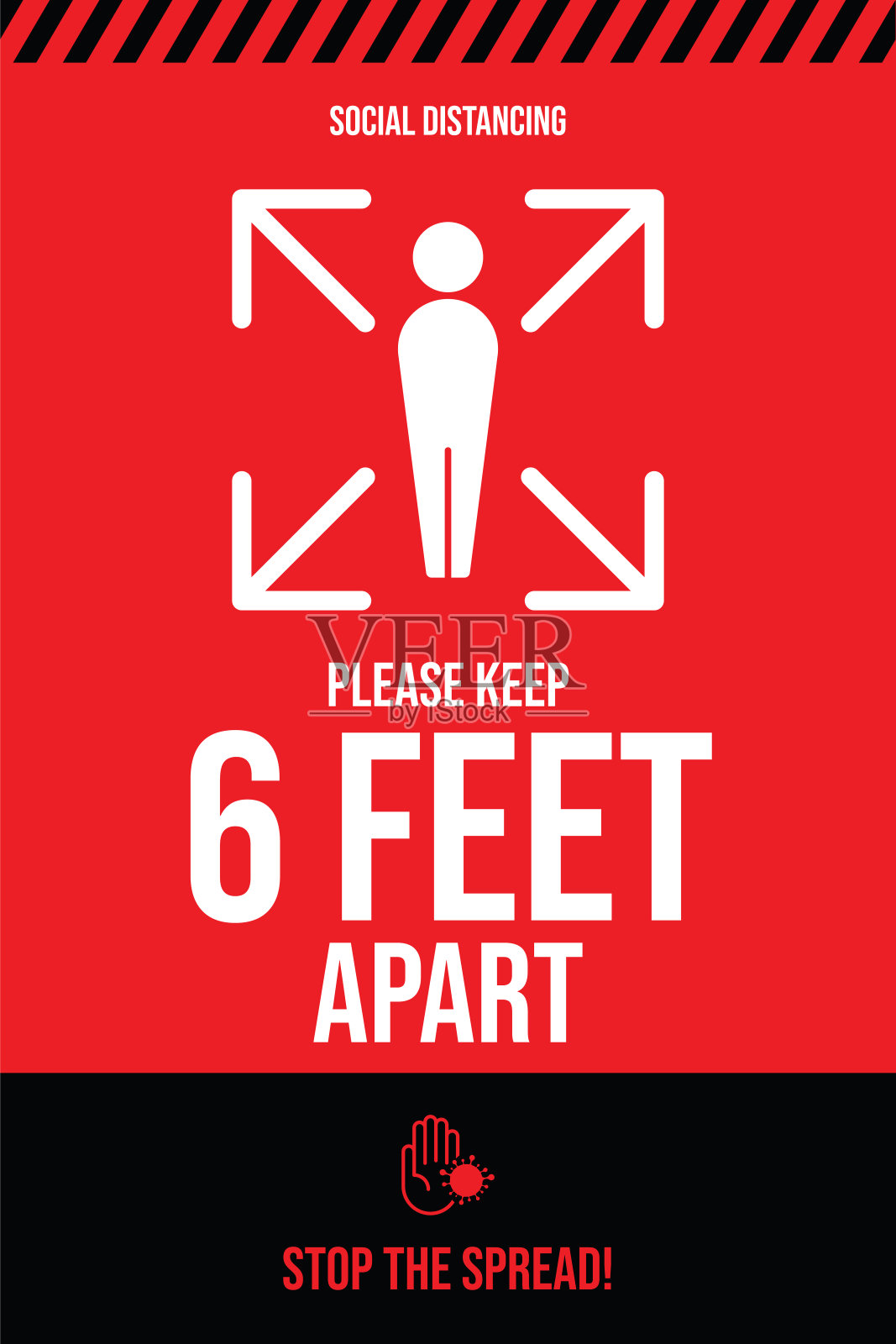 社会距离。冠状病毒暴发流感作为危险流感毒株病例作为大流行概念横幅平面风格插图股票插图插画图片素材