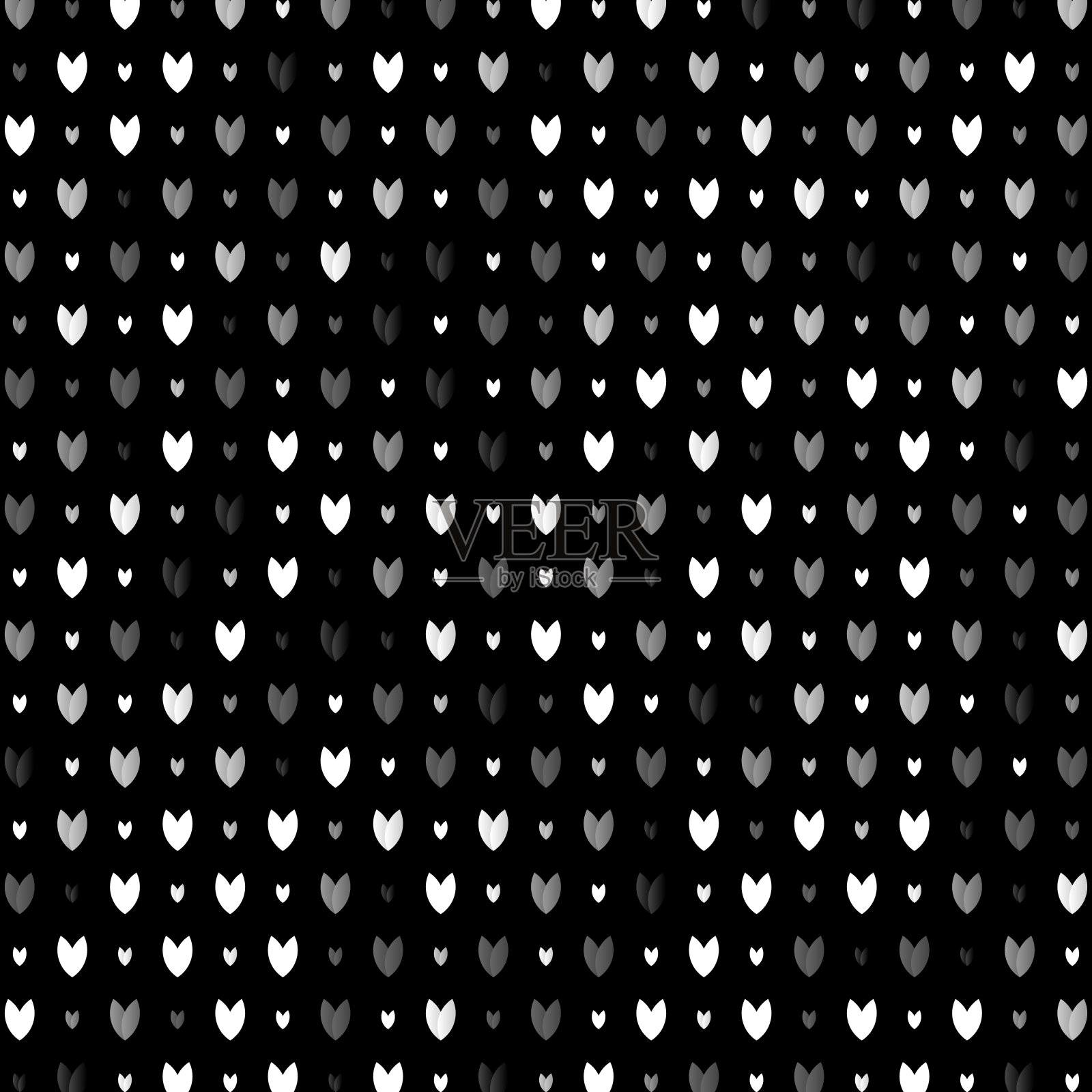 花植物图案上黑色插画图片素材