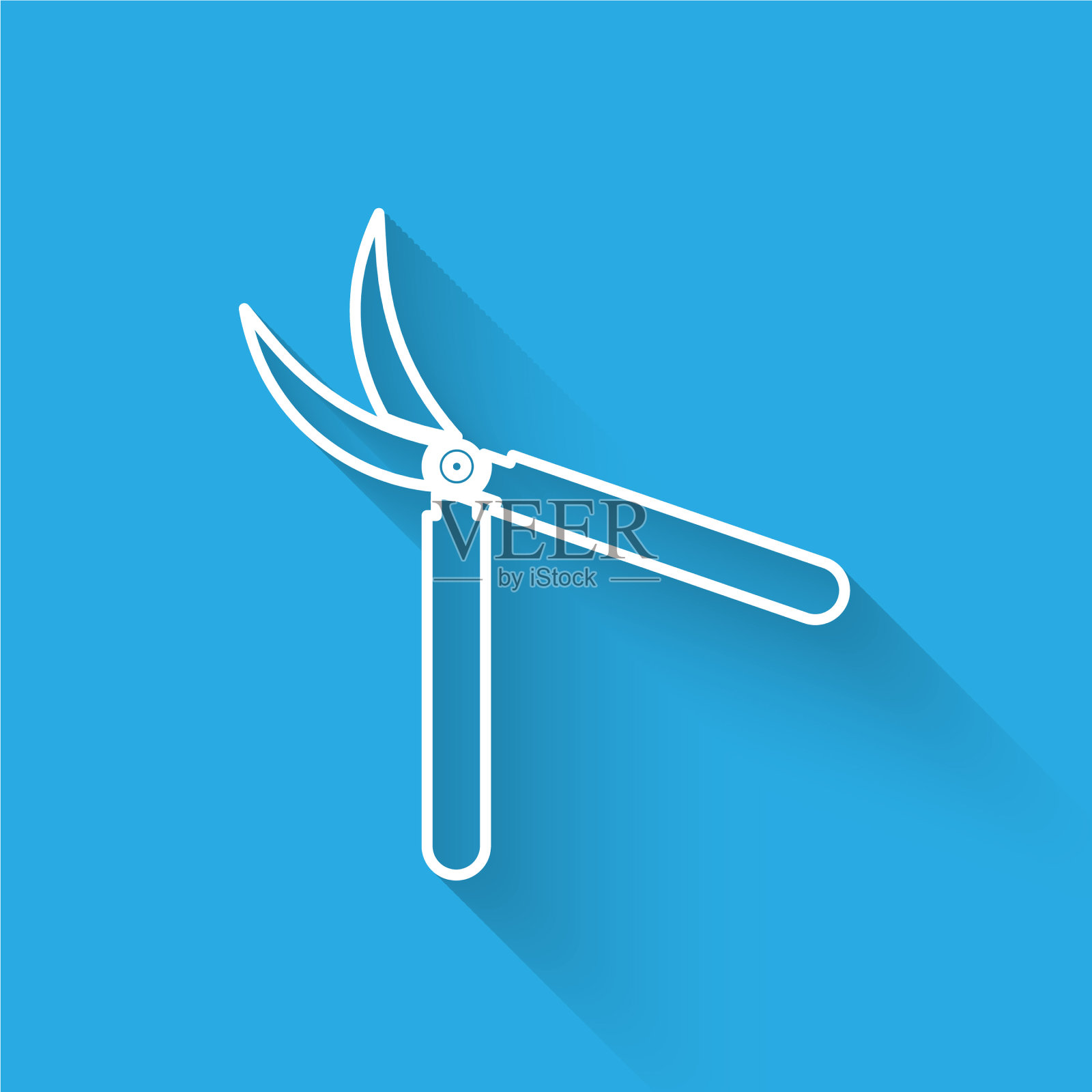 白线园艺手工剪刀插画图片素材