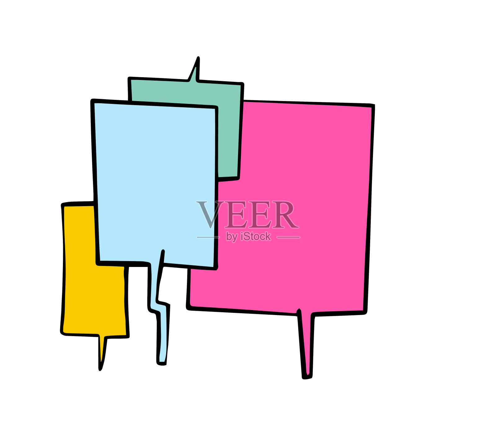 漫画书和卡通演讲泡泡插画图片素材