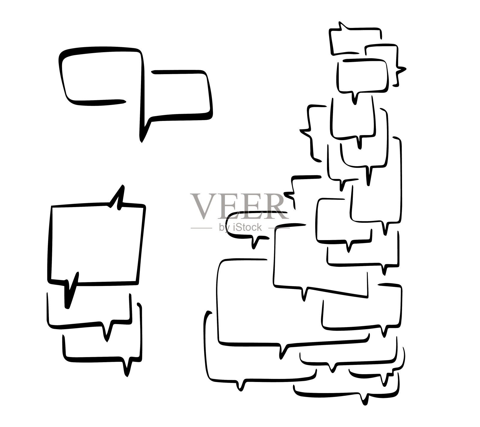 语音气泡手绘插画图片素材