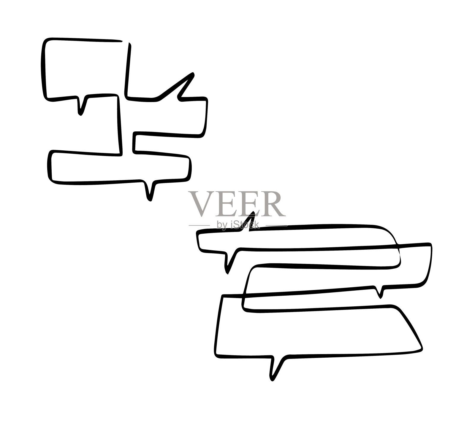 语音气泡手绘插画图片素材