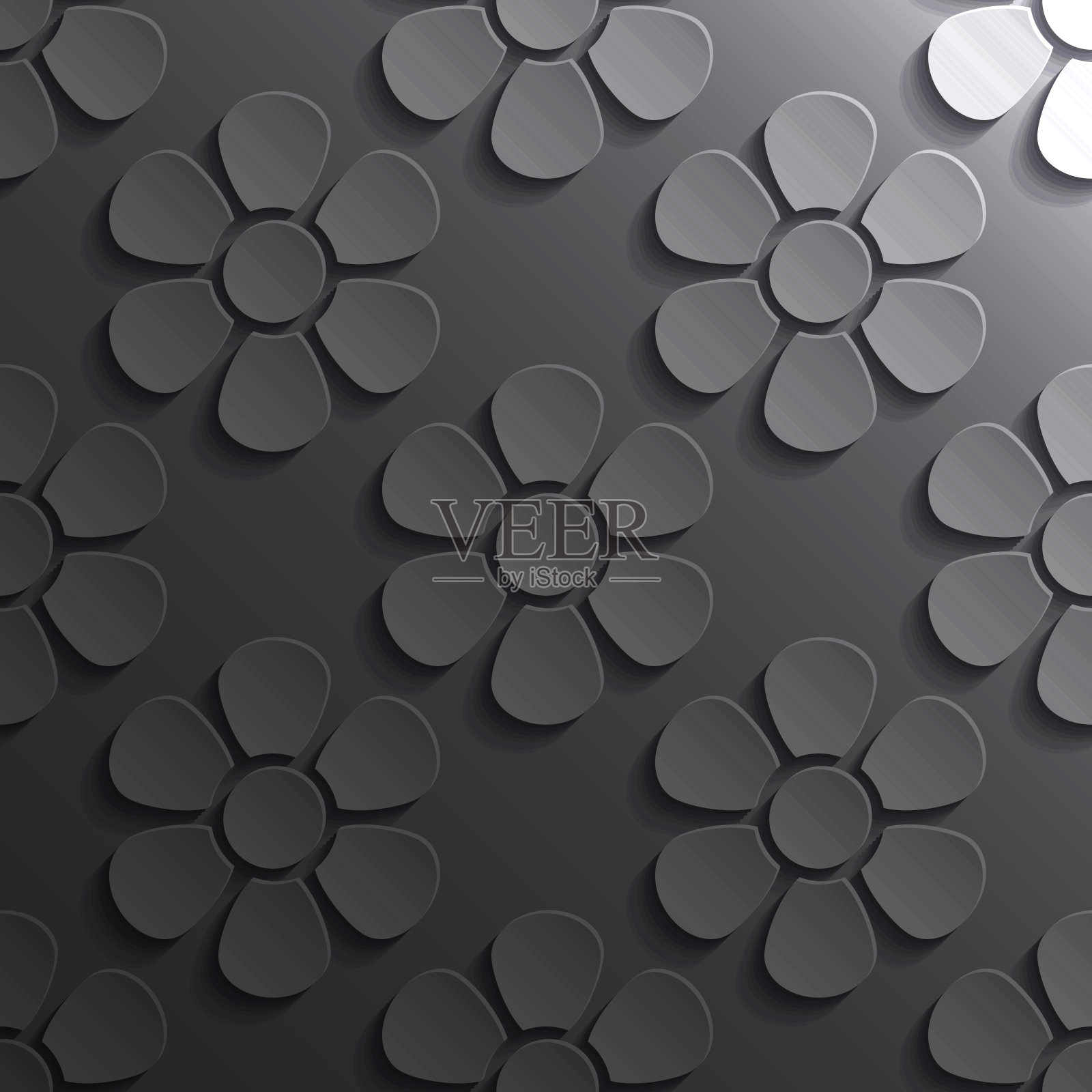 抽象的灰色背景-花图案插画图片素材