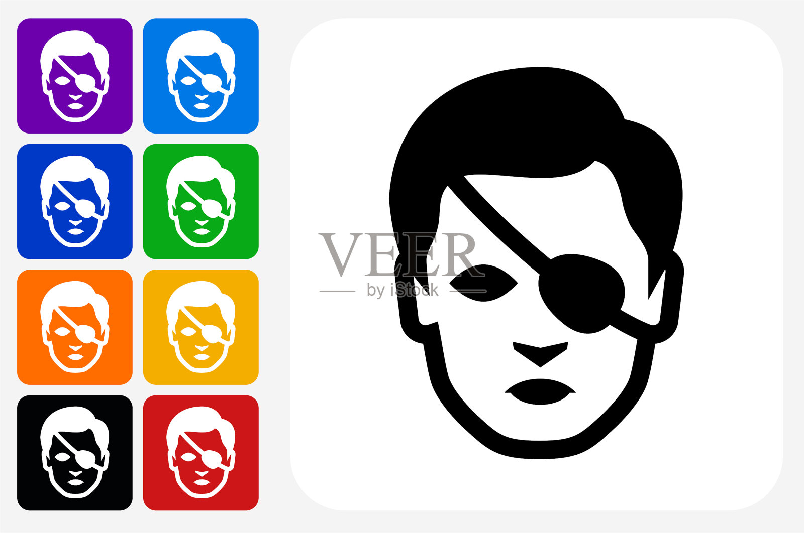 盲图标方形按钮设置插画图片素材