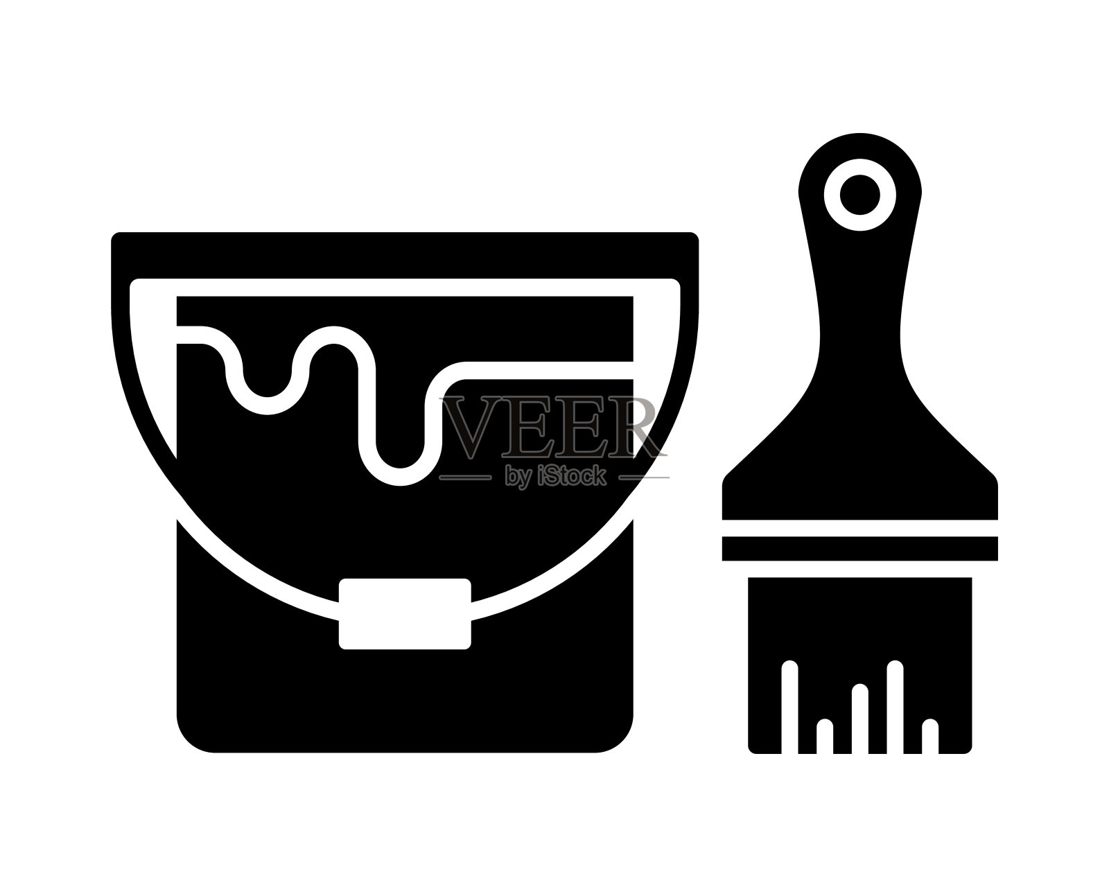 绘制黑线和填充矢量图标插画图片素材