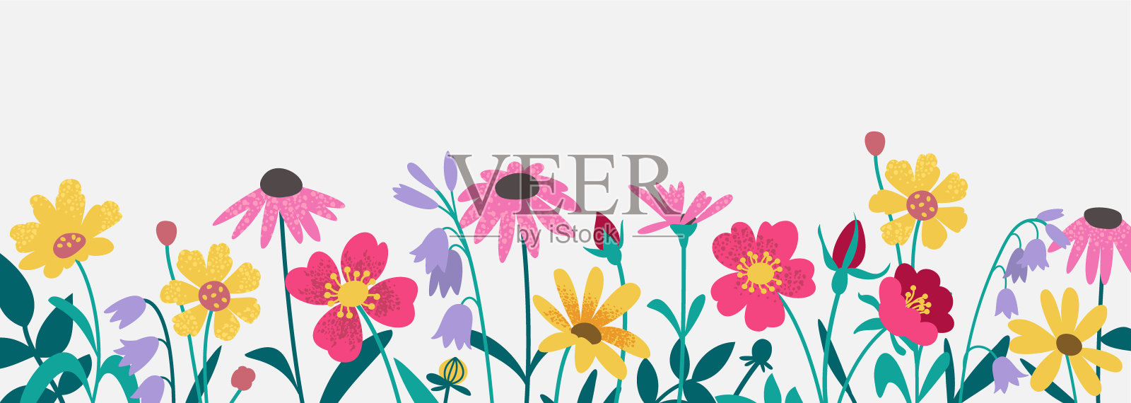 野花背景插画图片素材