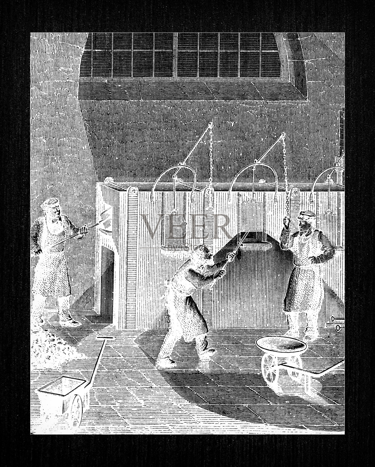 古玩插图雕刻制造行业:电炉插画图片素材