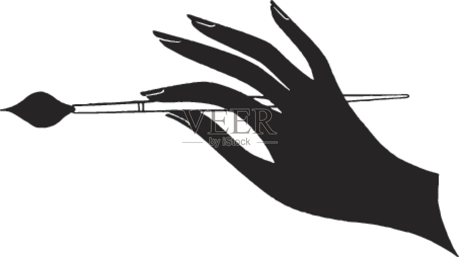 手拿着画笔插画图片素材