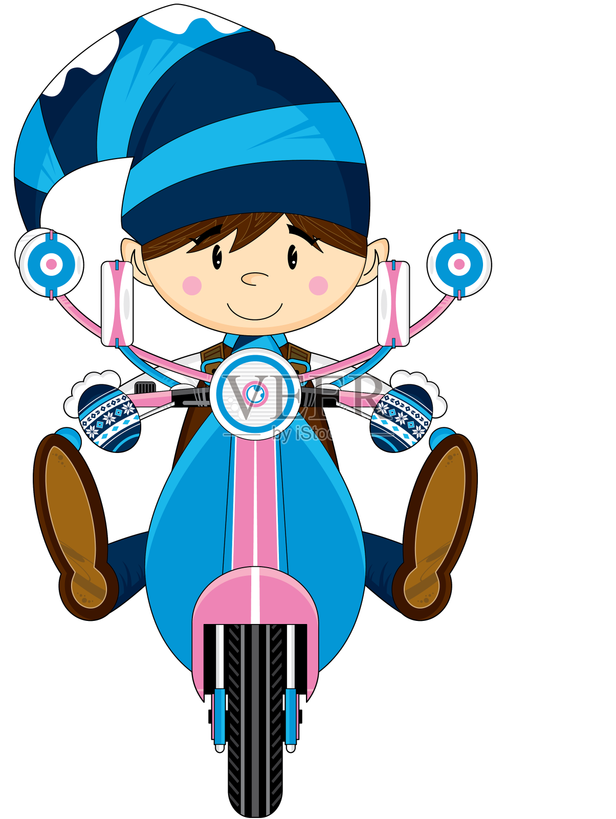 滑板车上的圣诞精灵设计元素图片