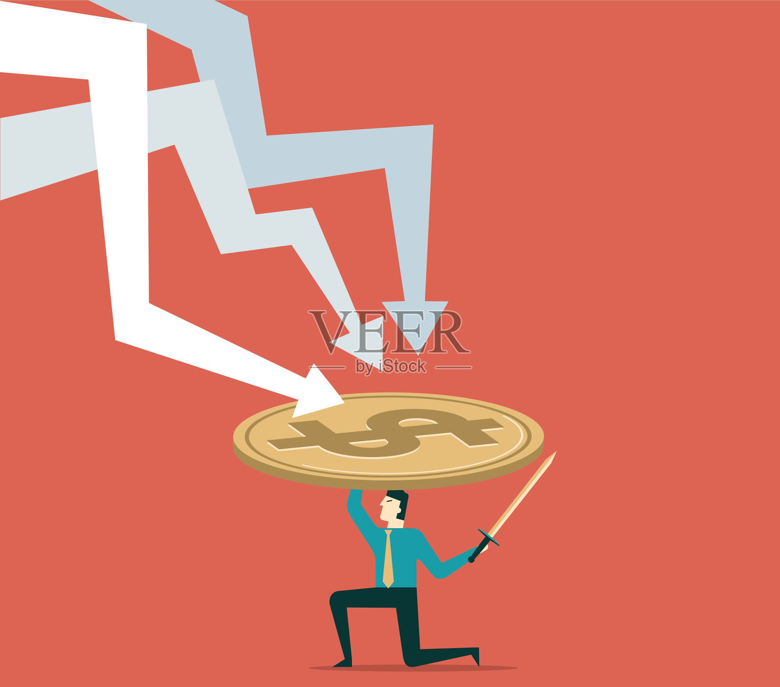 经济衰退——商人插画图片素材