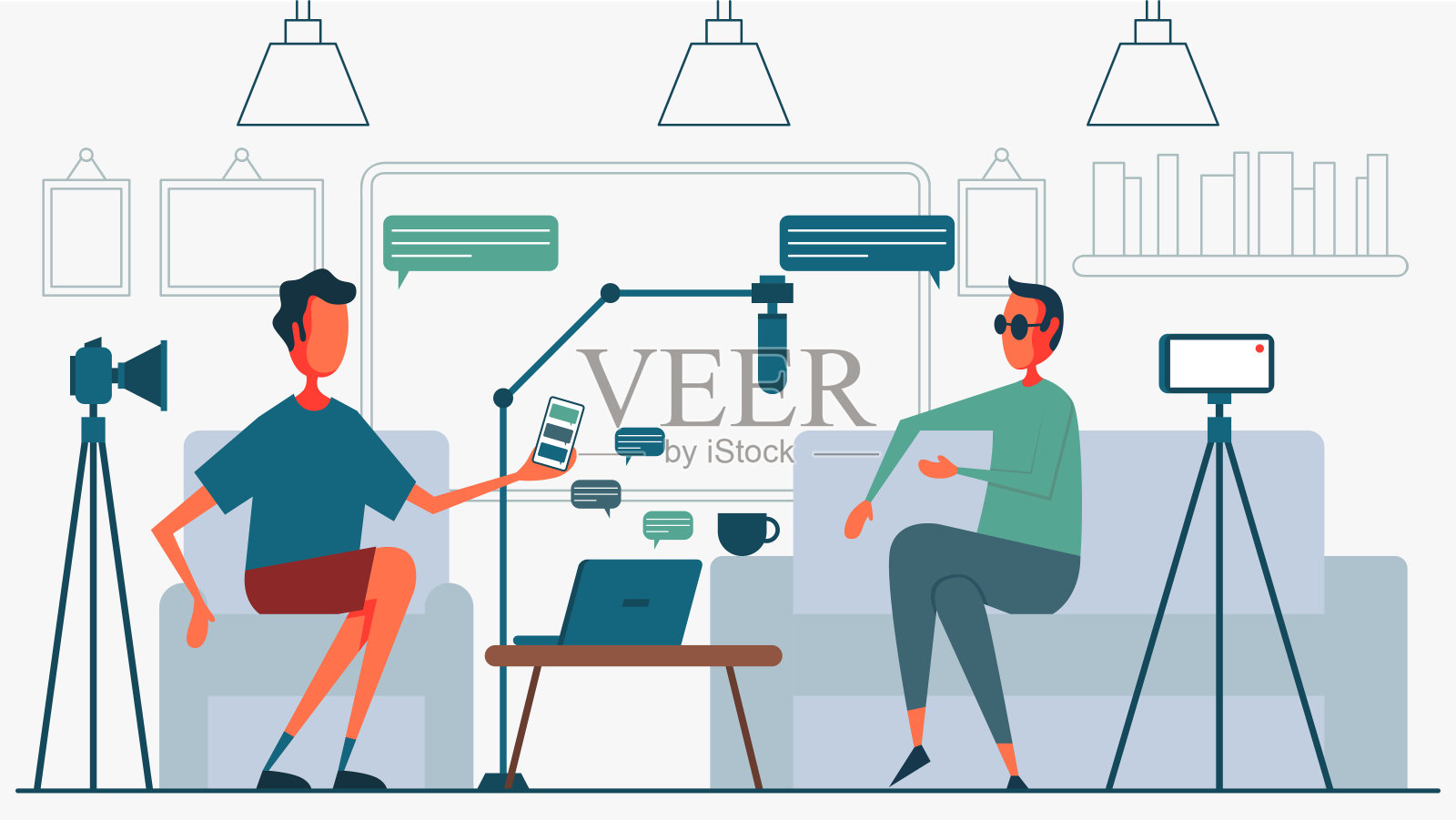 视频博客插画图片素材