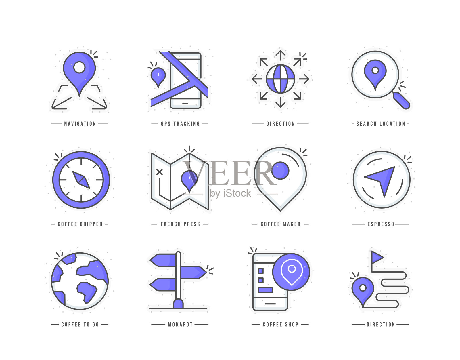 导航平线彩色图标图标素材