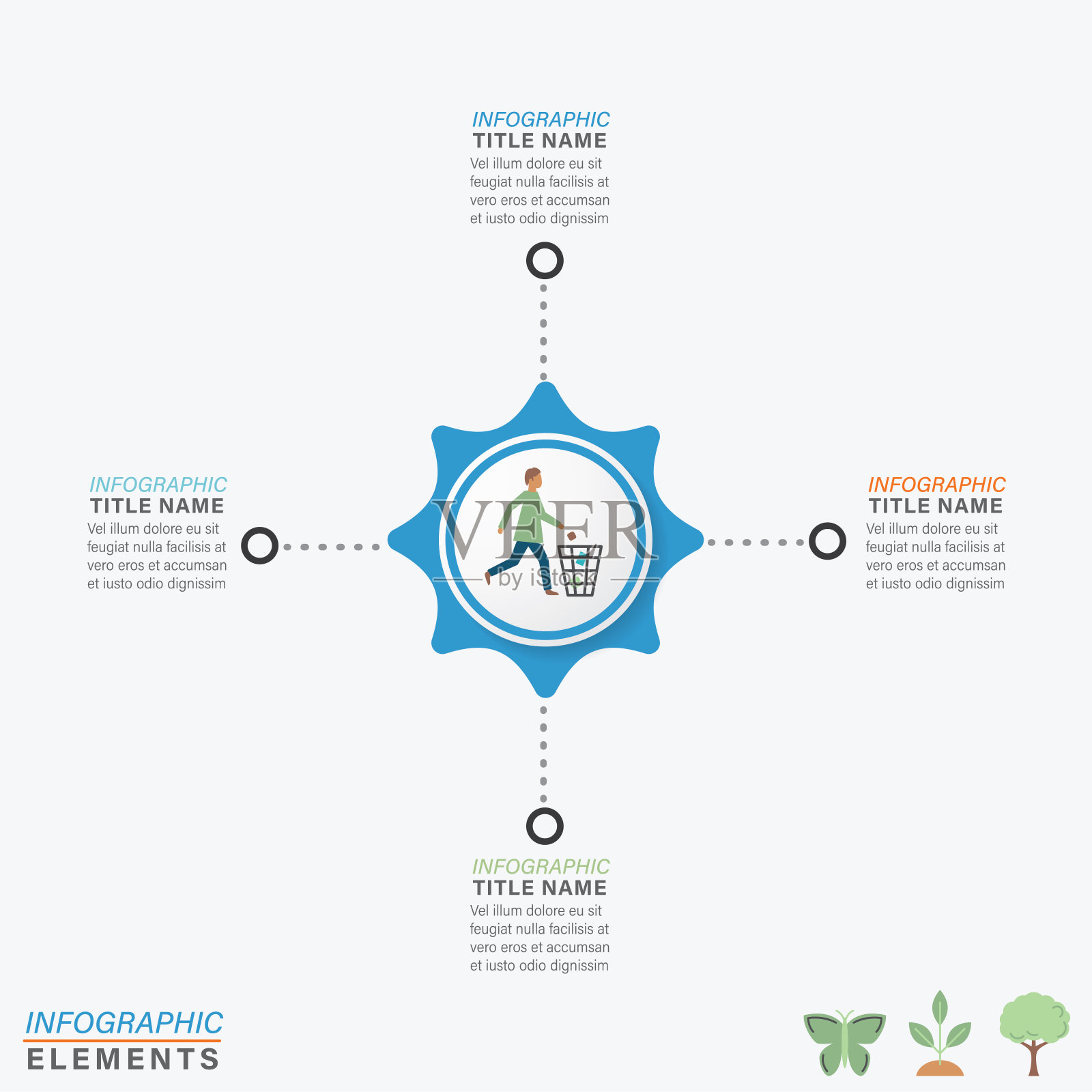 带有环境图标的信息图表模板插画图片素材