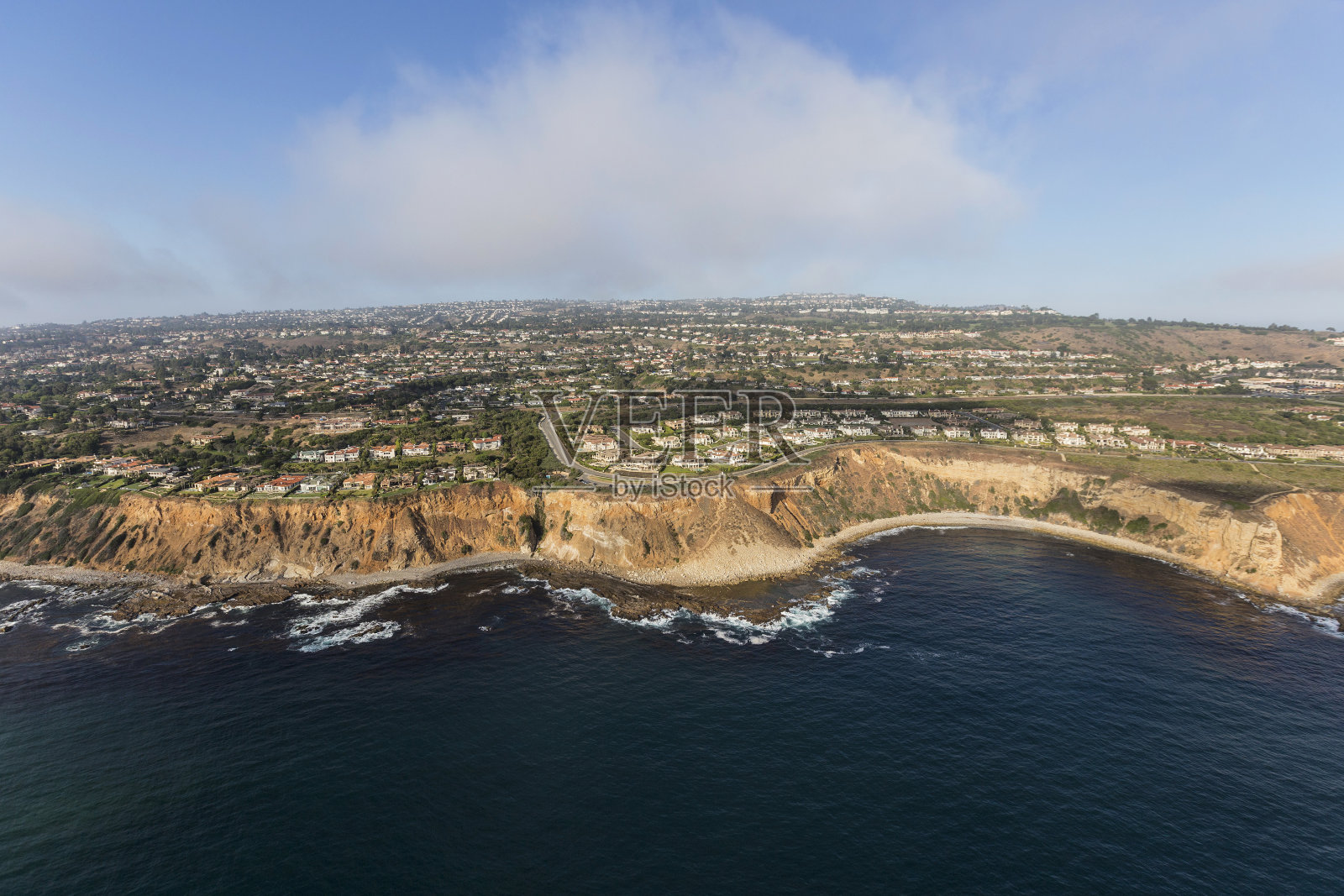 加利福尼亚州帕洛斯弗迪斯牧场太平洋海岸鸟瞰照片摄影图片