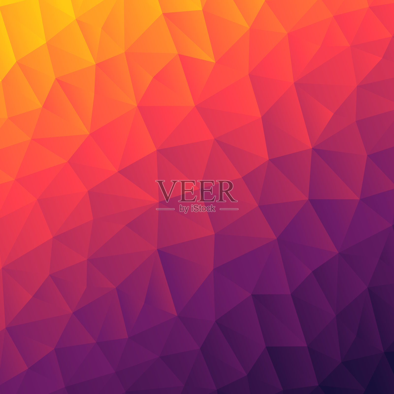 多边形马赛克与橙色梯度-抽象几何背景-低多边形插画图片素材