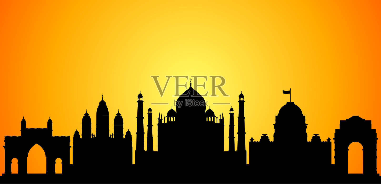 印度(所有建筑都已完工且可移动)插画图片素材