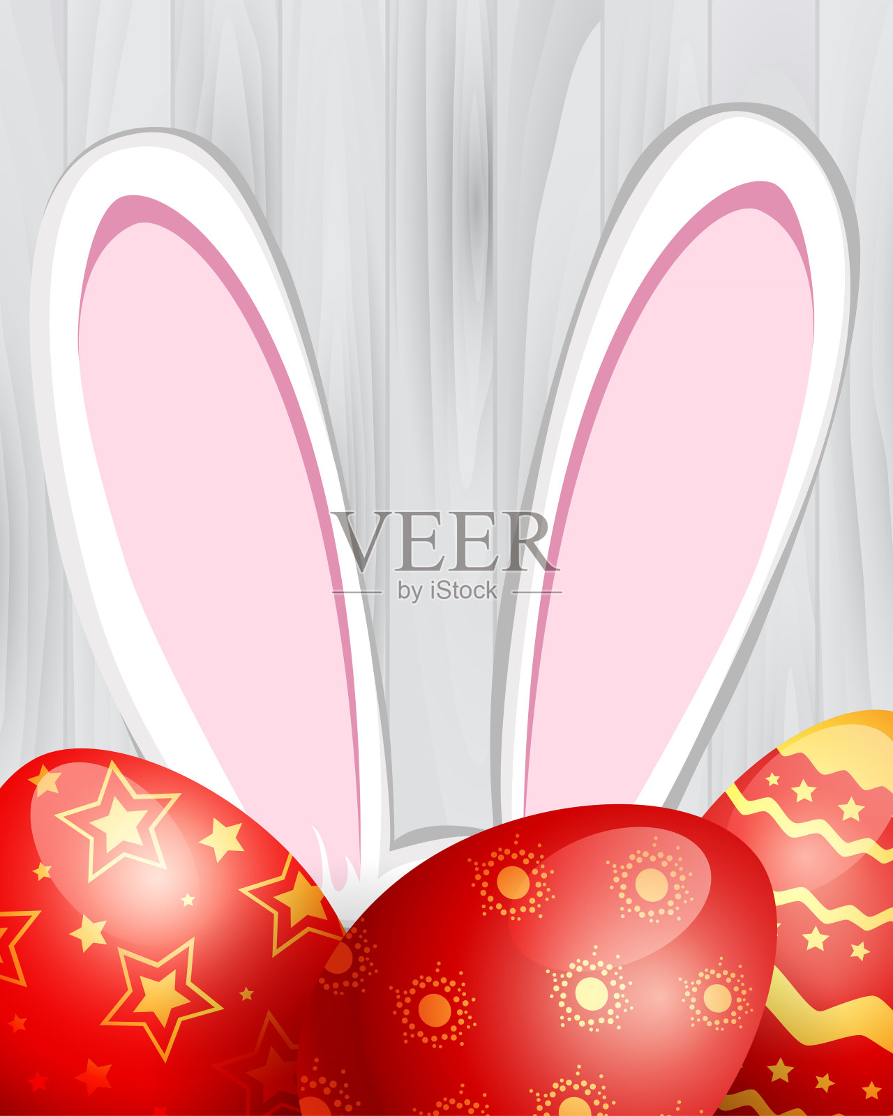 复活节兔子的耳朵插画图片素材