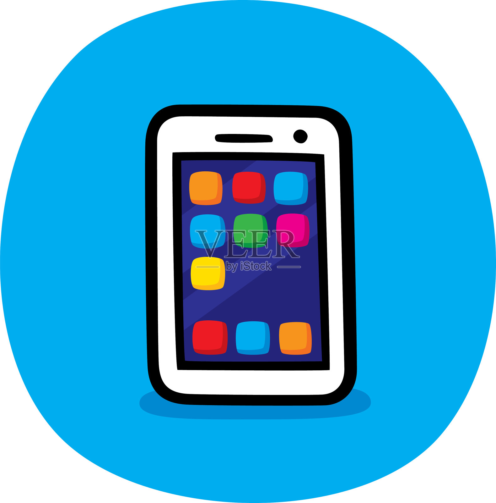 智能手机应用程序涂鸦插画图片素材