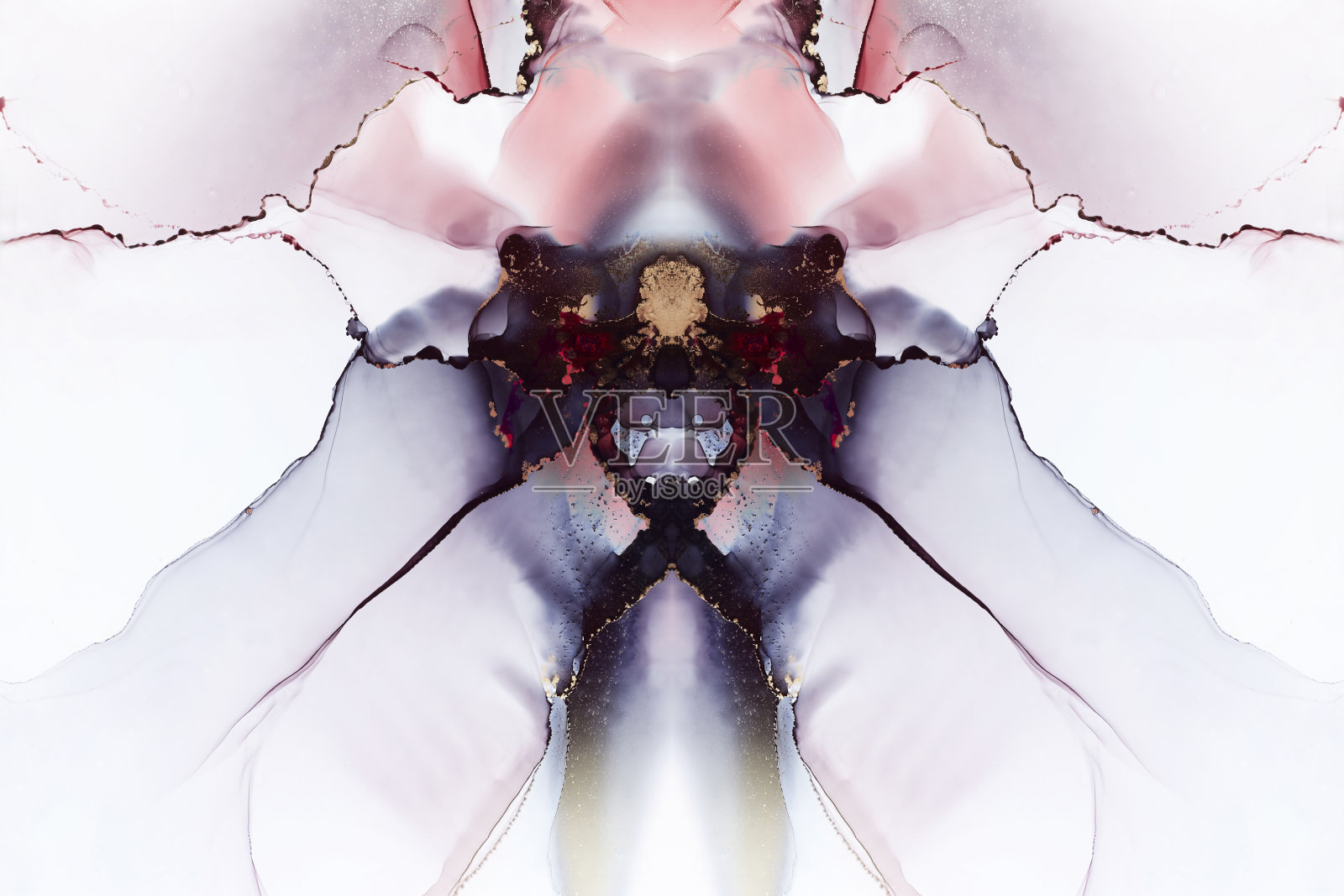 抽象拼贴与手绘酒精墨水纹理照片摄影图片