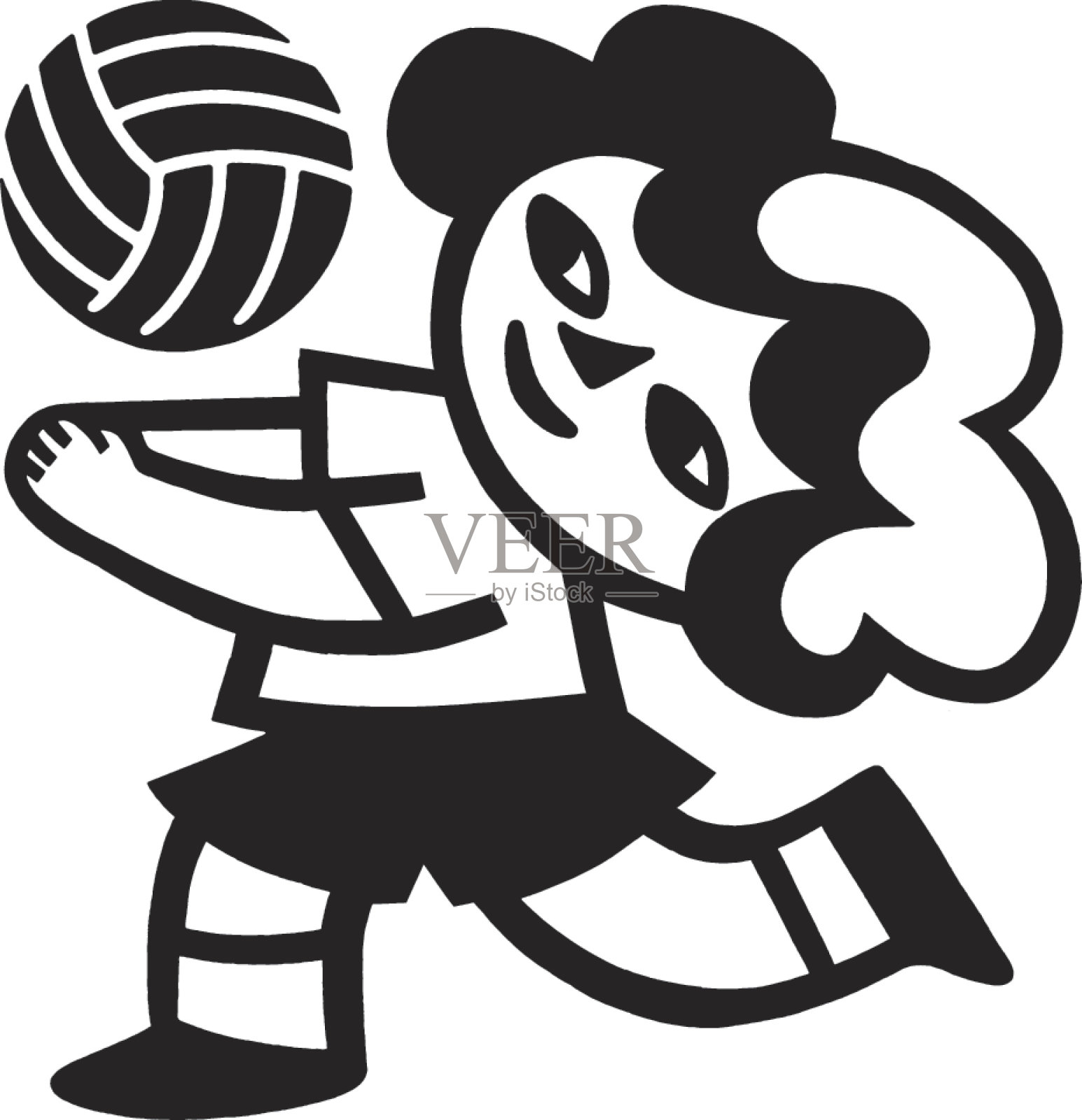 排球运动员插画图片素材