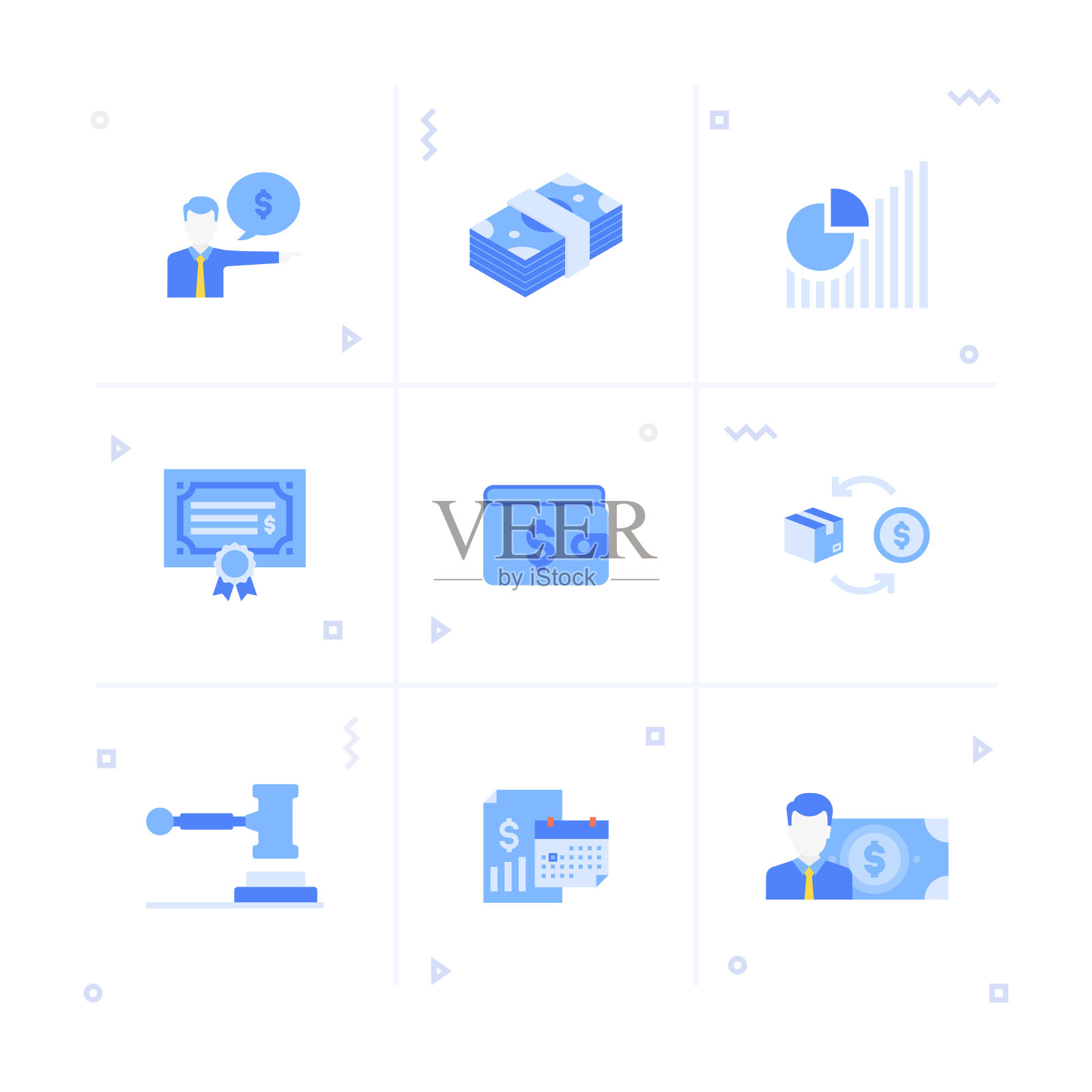 财富管理图标集插画图片素材