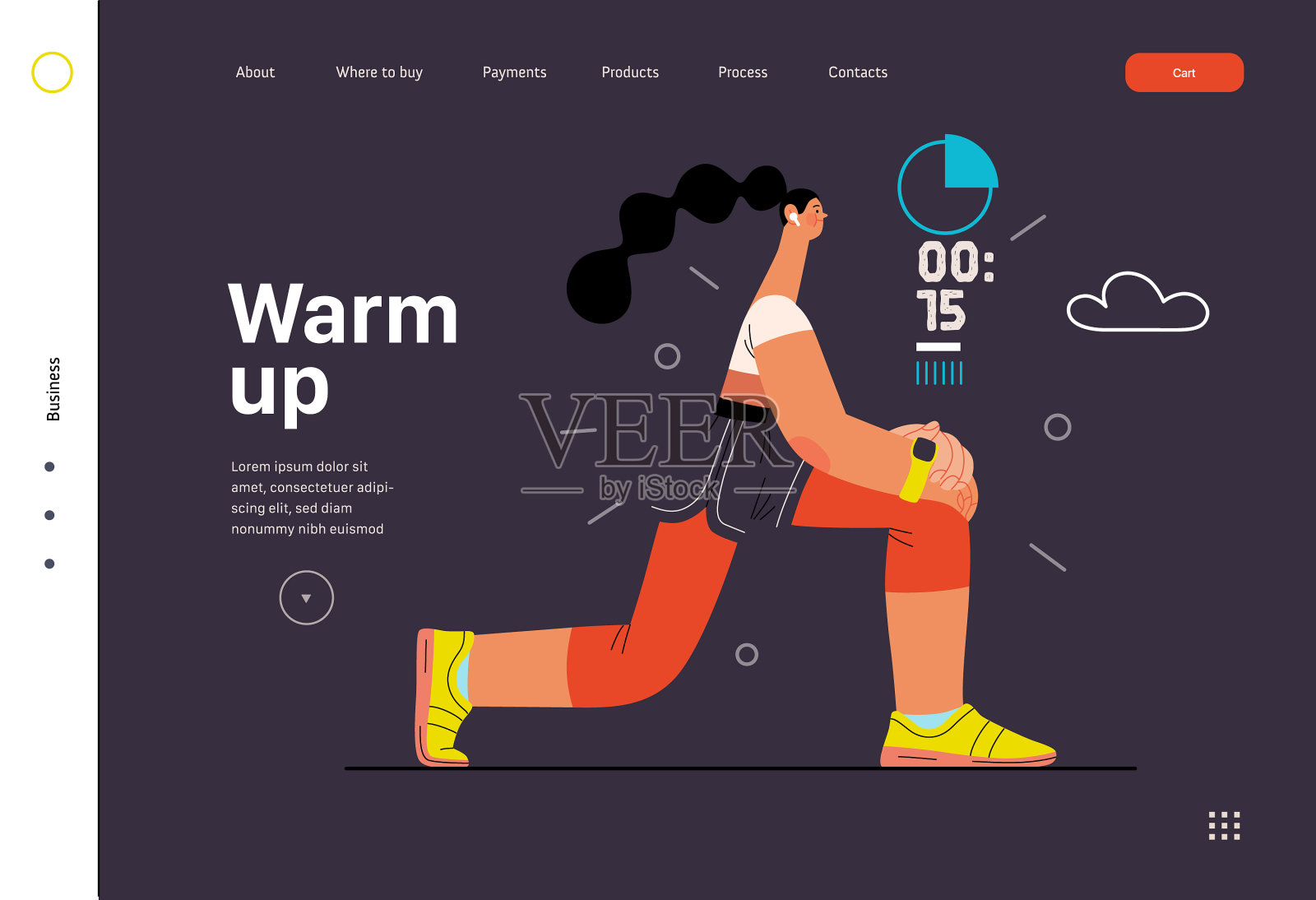 跑步者——一个在户外跑步和锻炼的女人插画图片素材