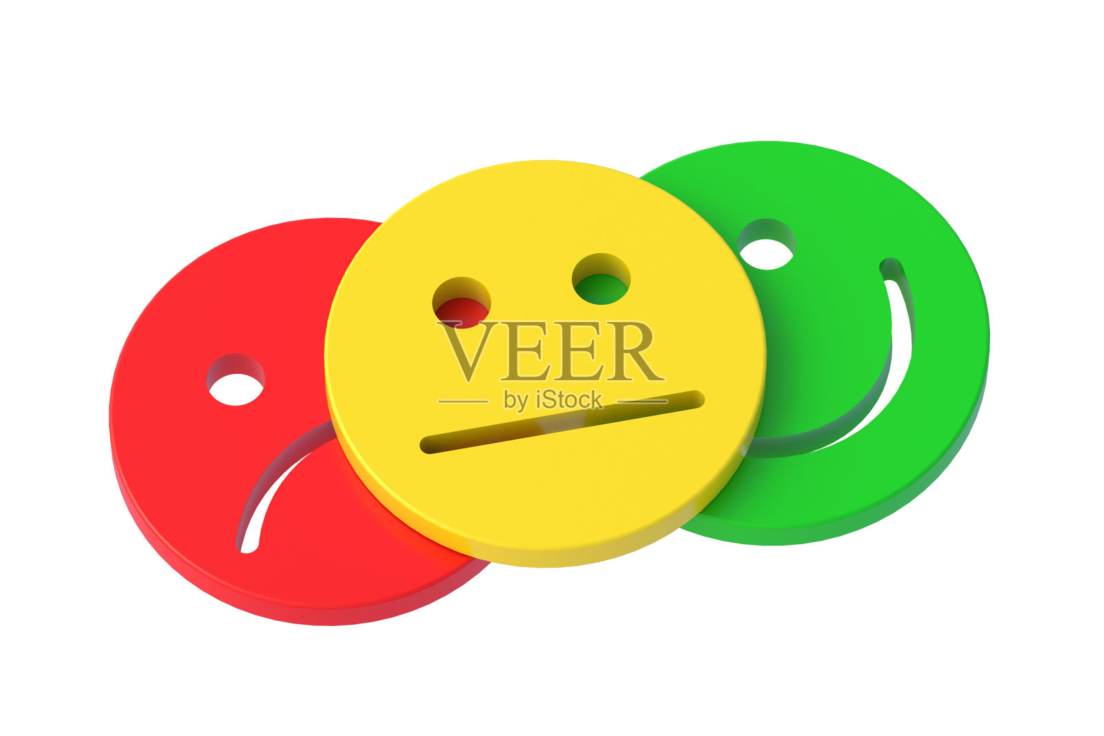 一组情感面孔被隔离在白色背景上。三维渲染照片摄影图片