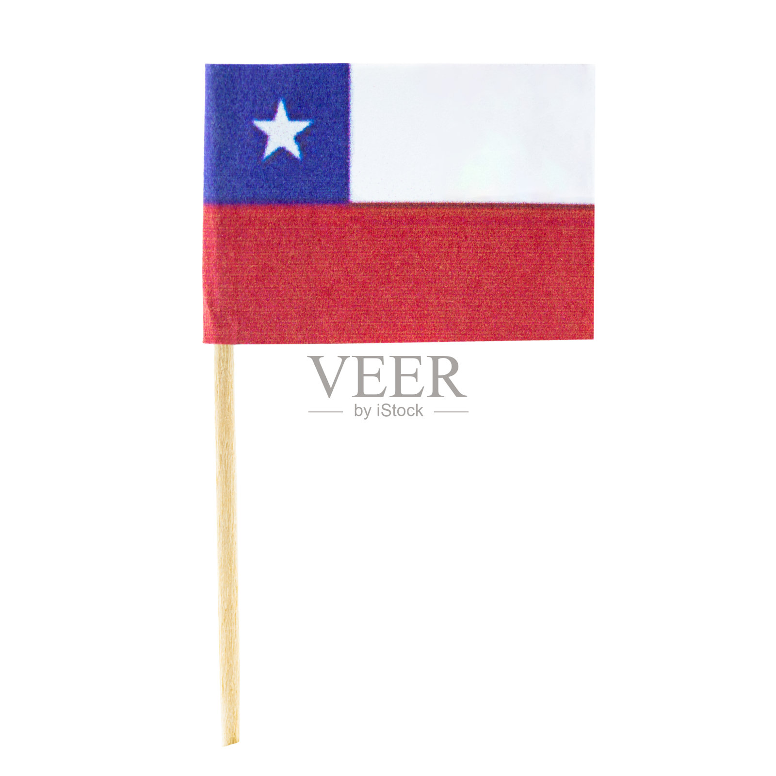 孤立的小旗，智利国家照片摄影图片