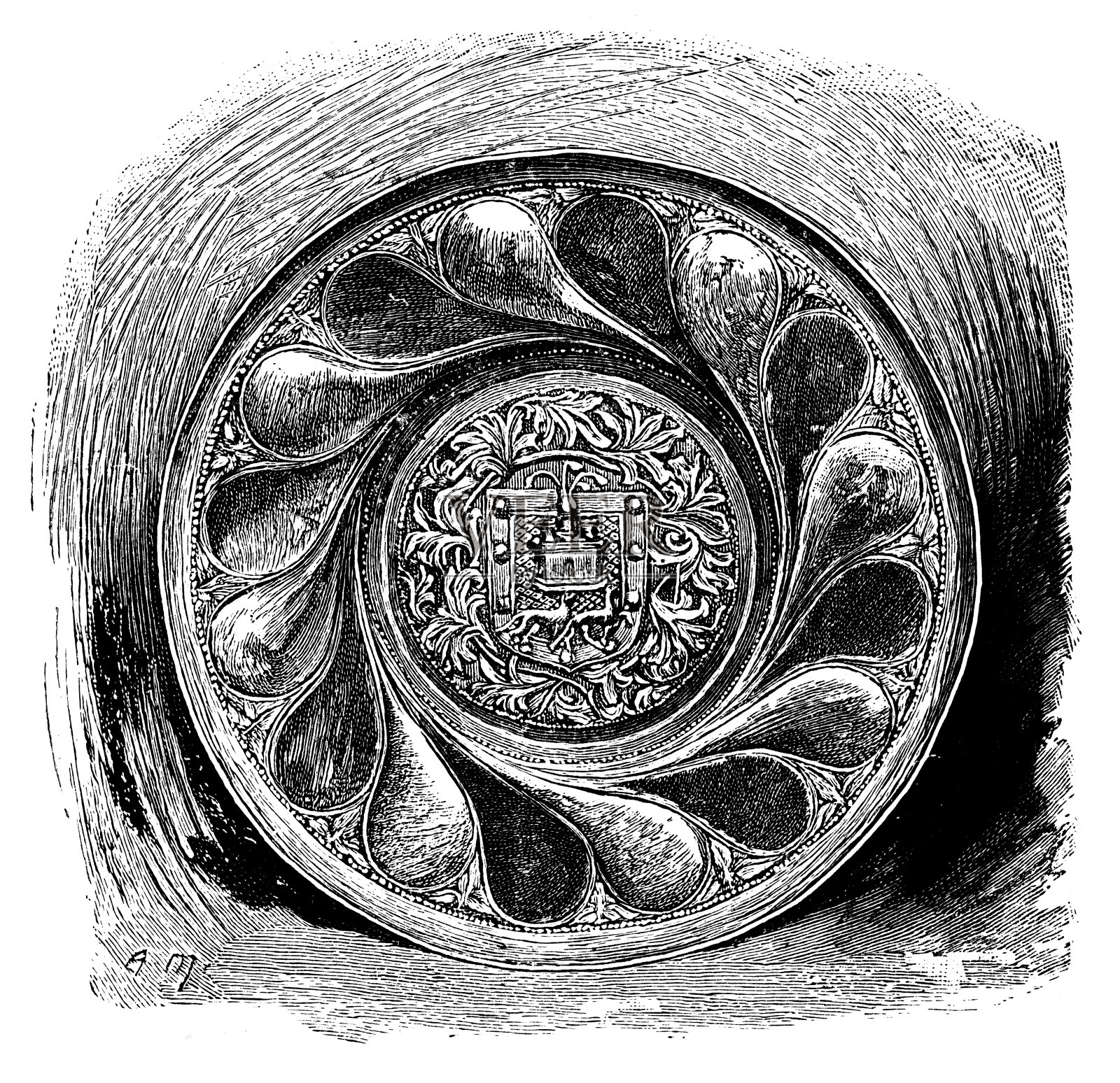 中世纪的托盘插画图片素材