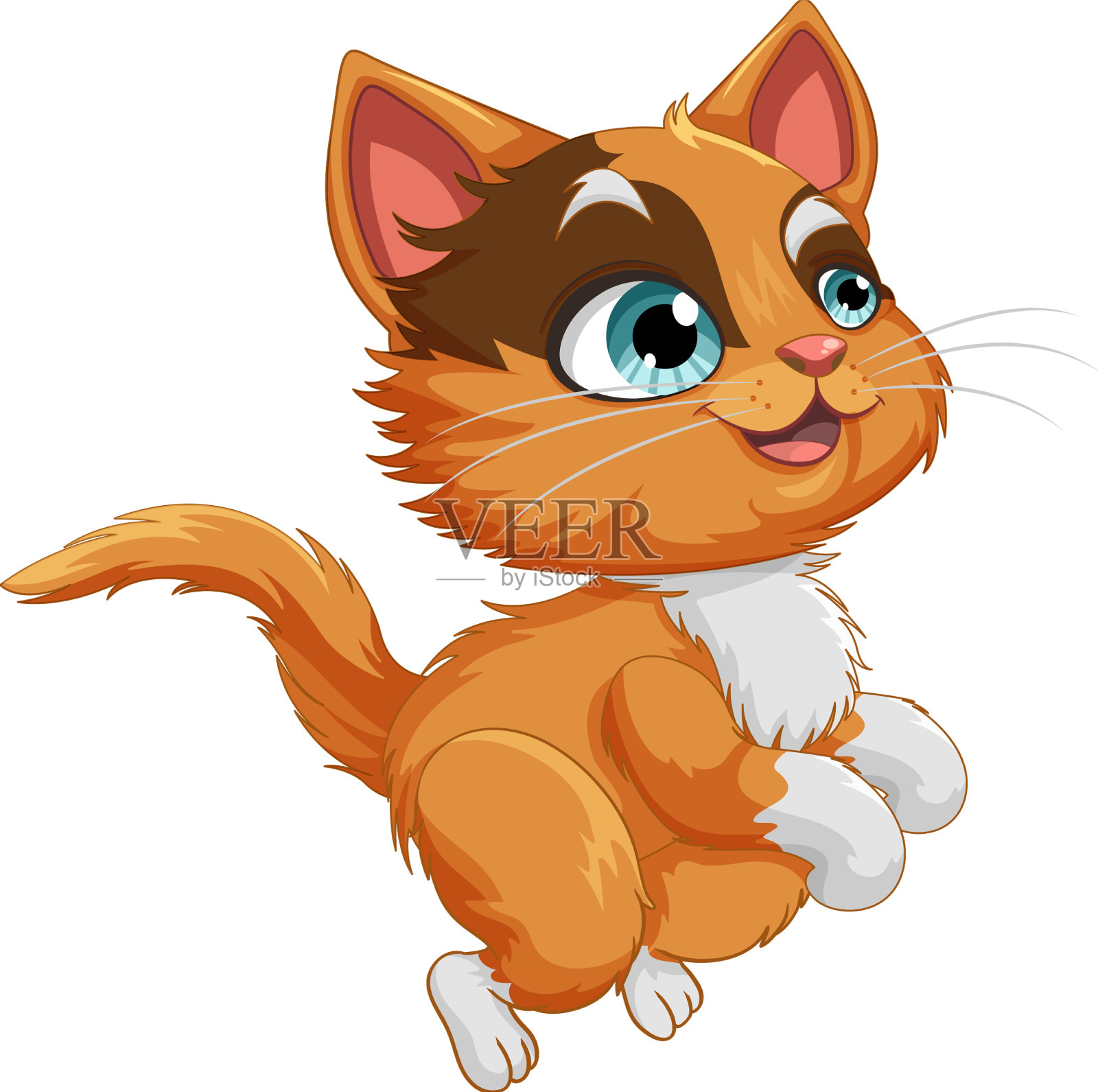 可爱的猫在跳跃的姿势设计元素图片