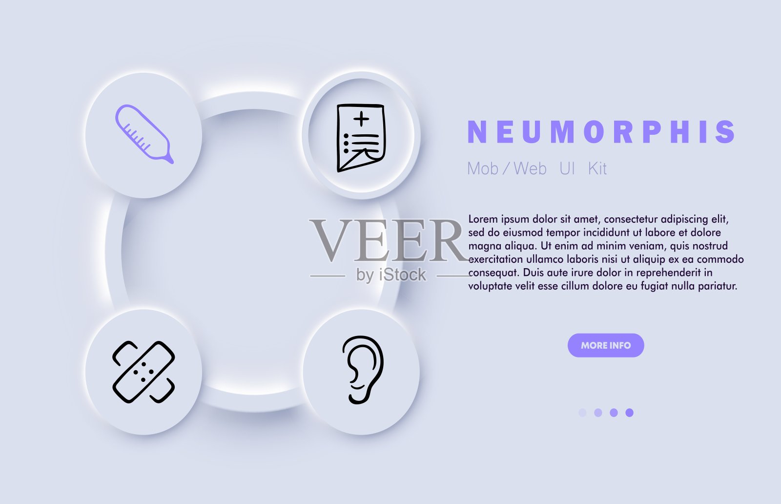 医药线图标。创可贴，治疗，温度计，耳朵，搭桥单，健康保险。新生变形steyle。矢量线图标插画图片素材