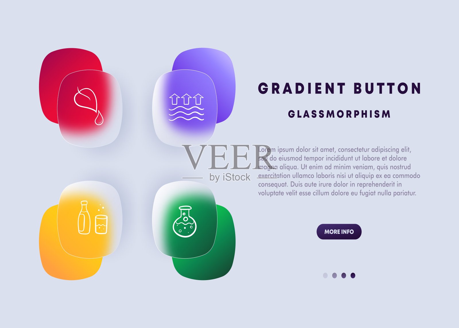 液体物质。流动性、透明度、粘度、分子动力学、化学成分、物理性质。插画图片素材