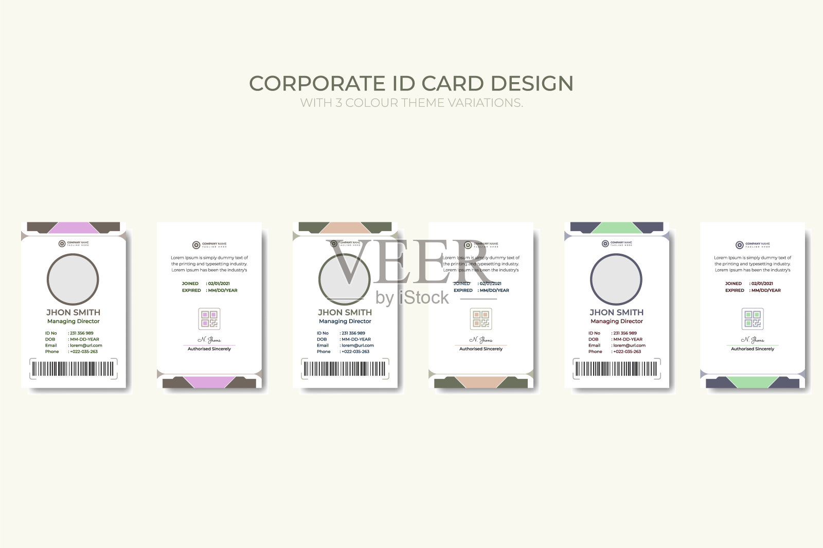 公司业务ID卡模板矢量设计插画图片素材