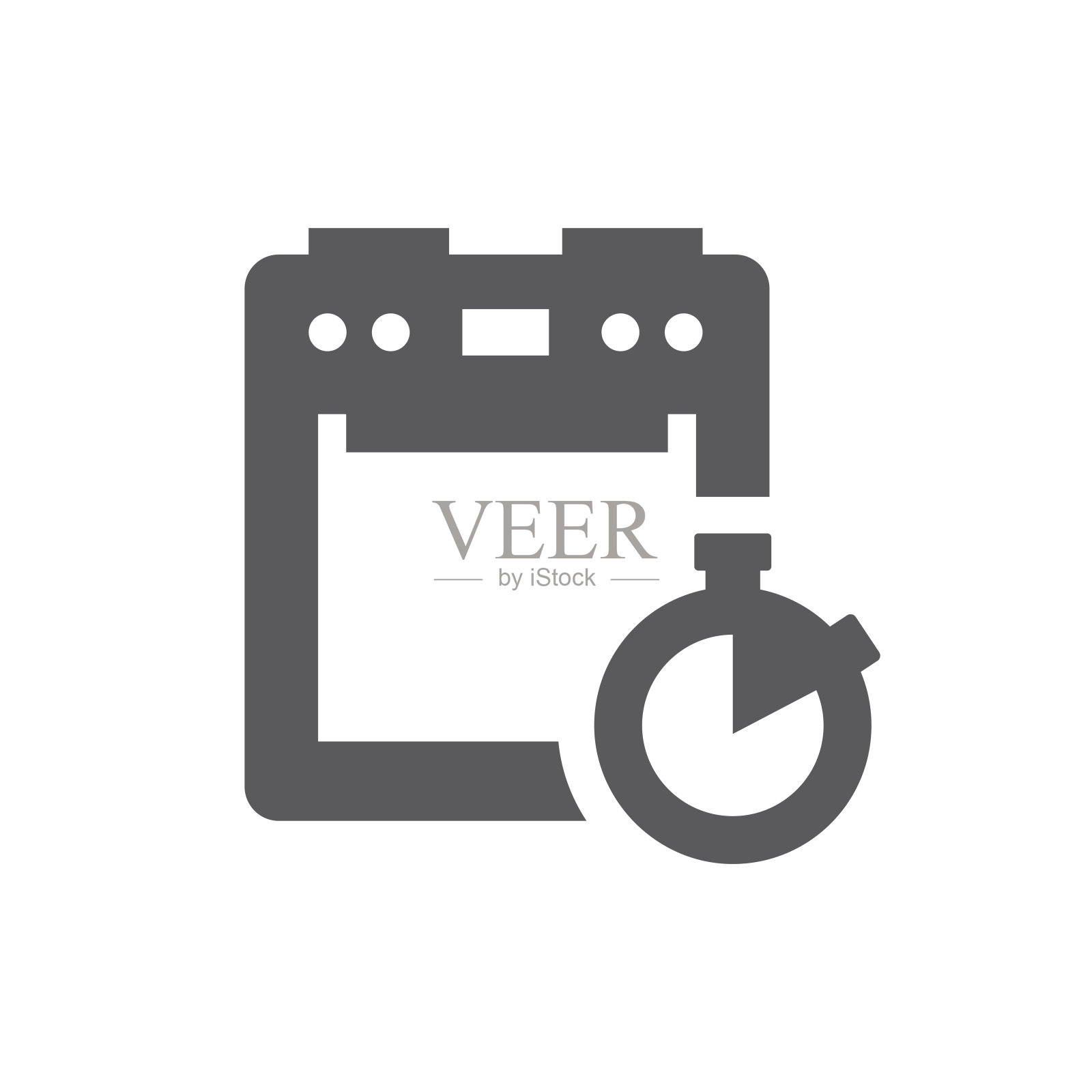 烤箱和时钟或秒表矢量图标图标素材