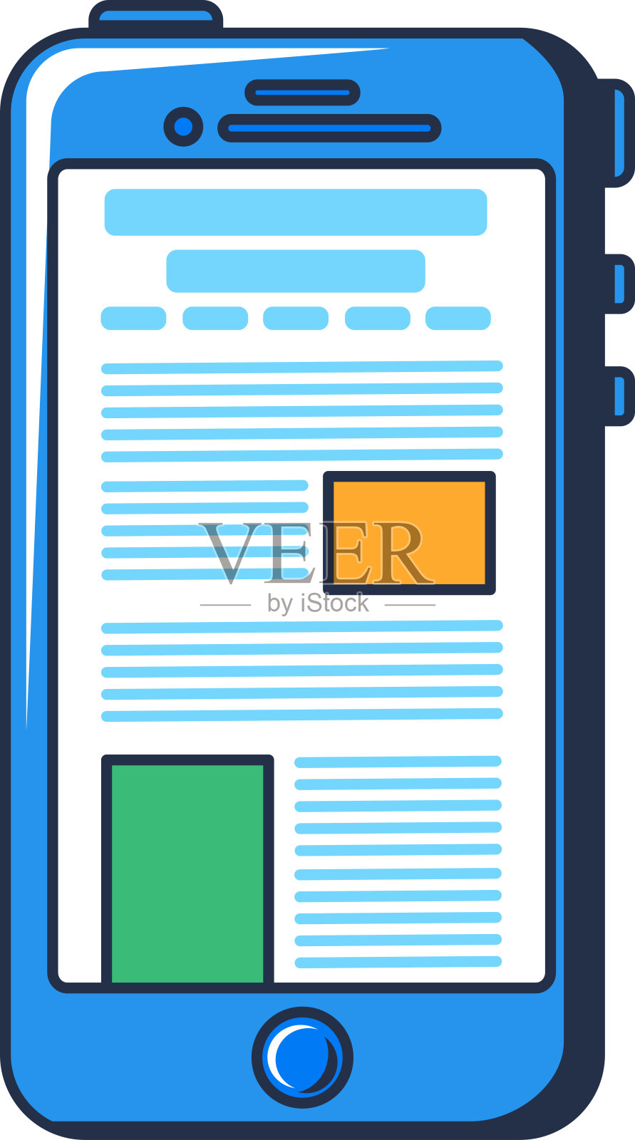 在线管理智能手机轮廓笔画图标插画图片素材