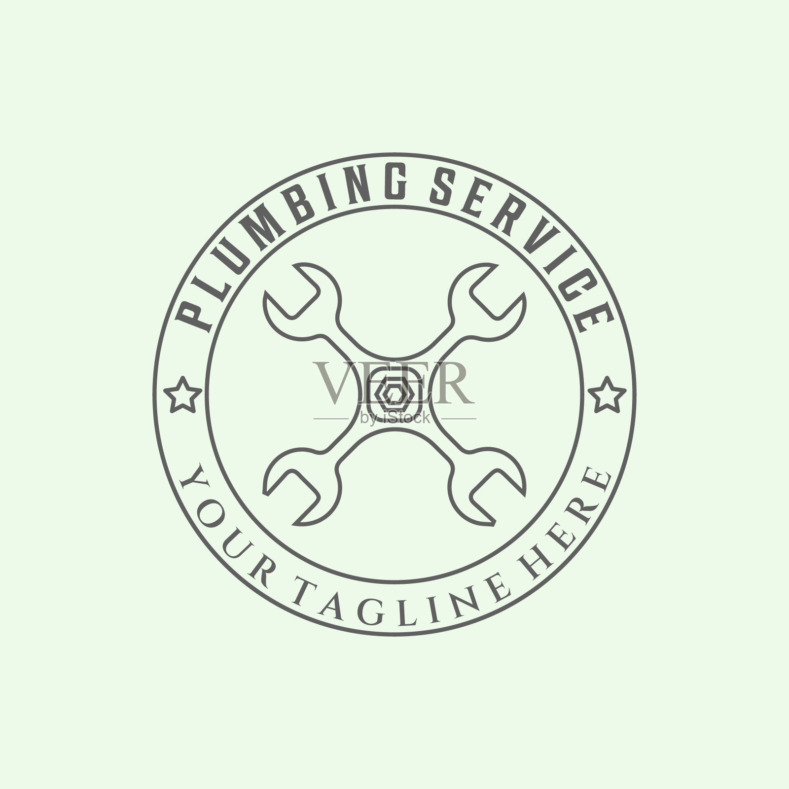 管道服务标志线条艺术矢量插图模板设计极简主义插画图片素材