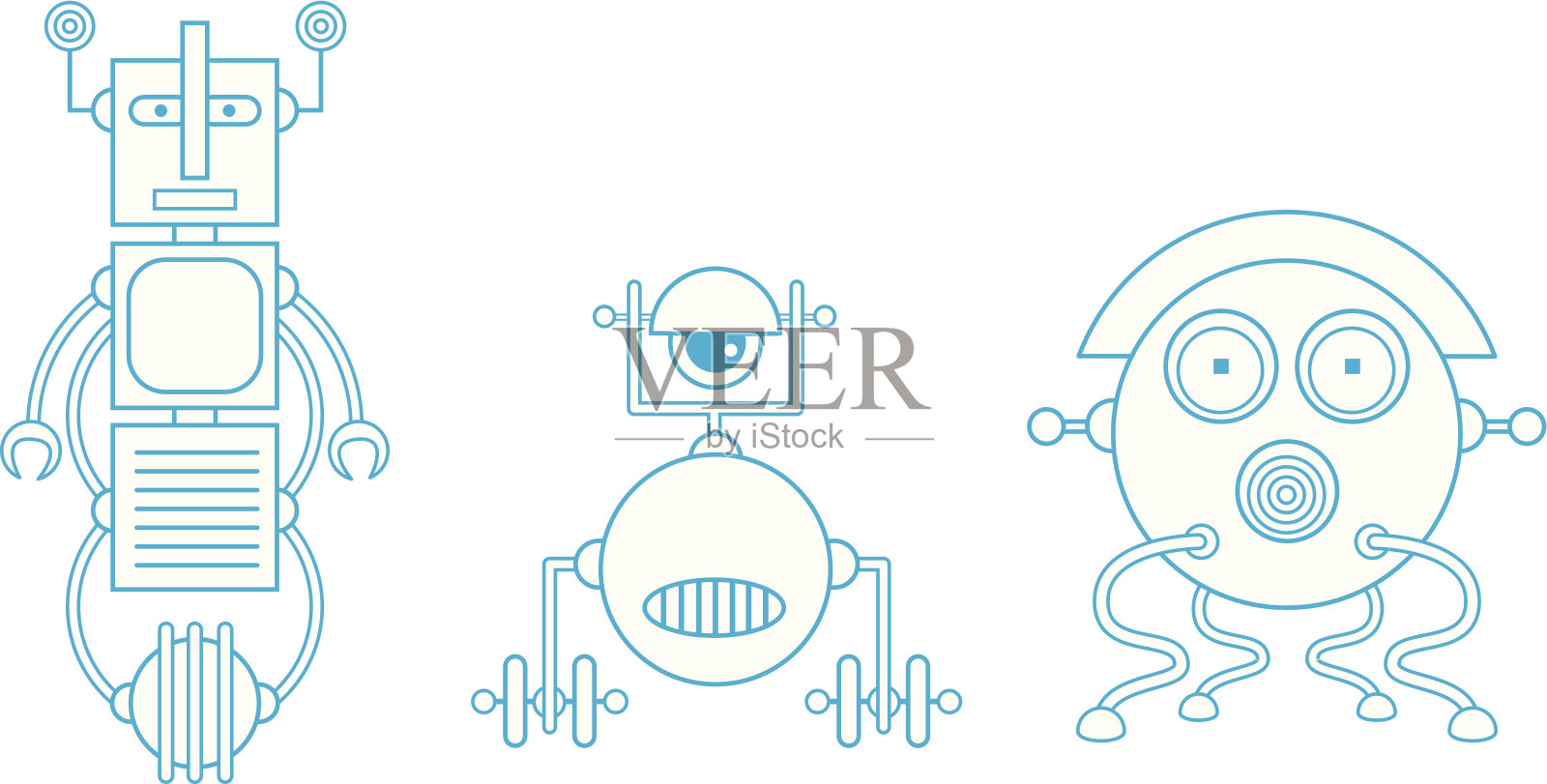 可爱的卡通脸插画图片素材