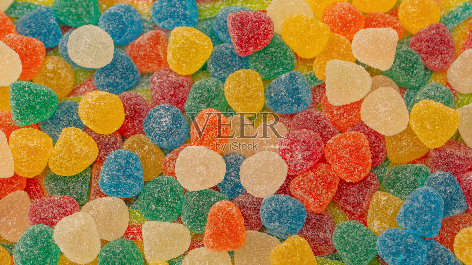 各色软糖。果冻糖果。照片摄影图片