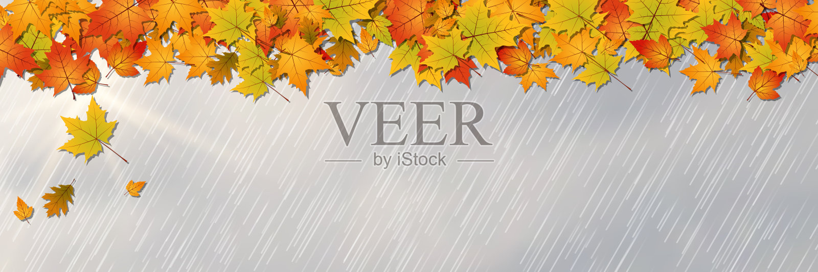 秋天风格矢量横幅模板插画图片素材