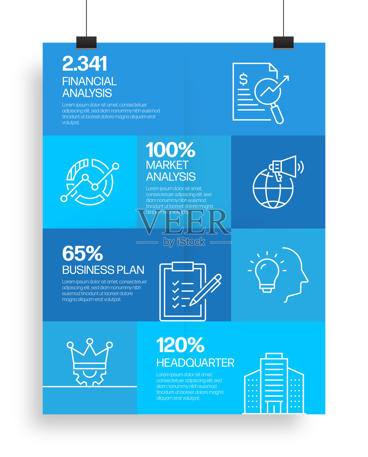 现代业务相关流程信息图表模板。过程时间图。带有线性图标的工作流布局插画图片素材