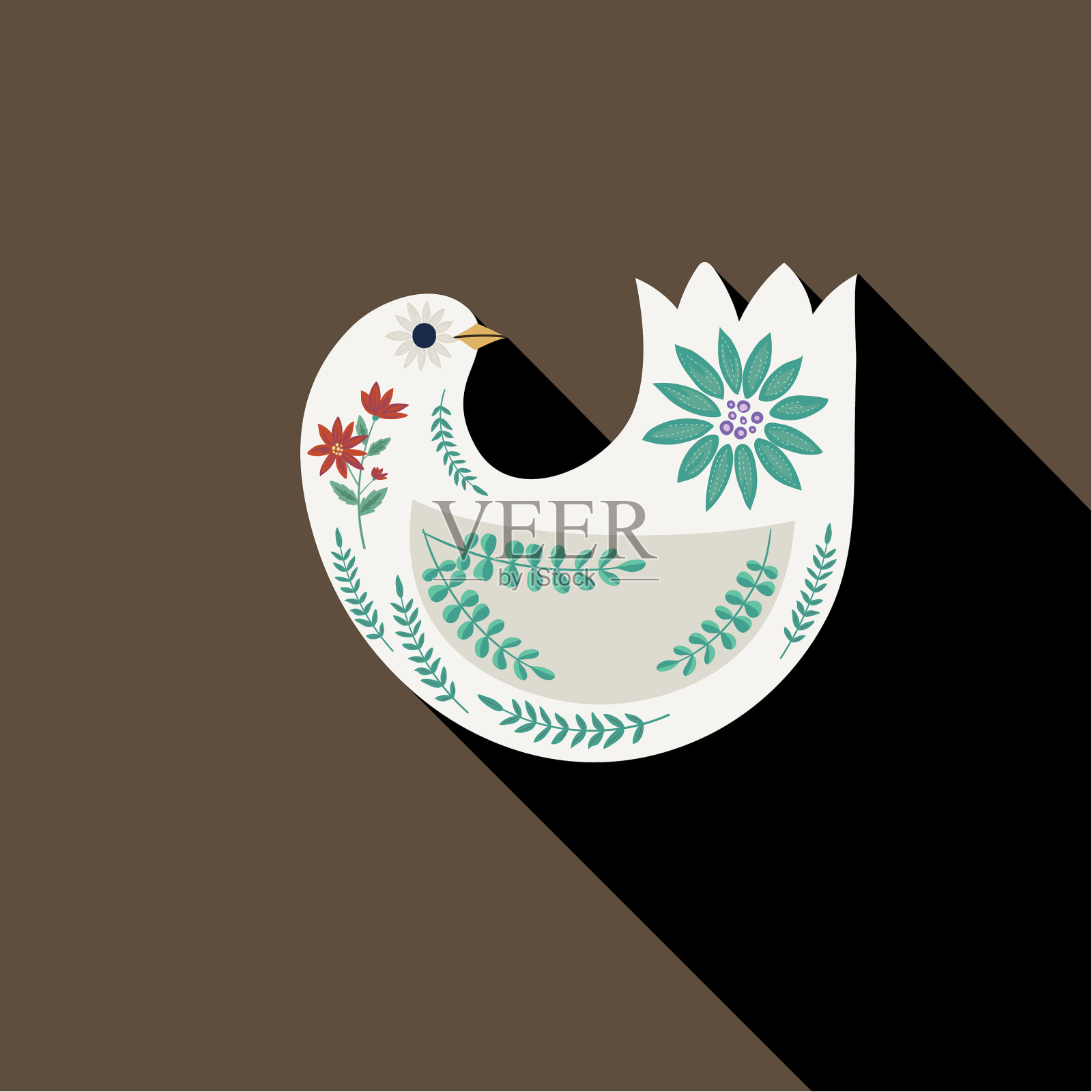 圣诞鸽子民间艺术偶像插画图片素材