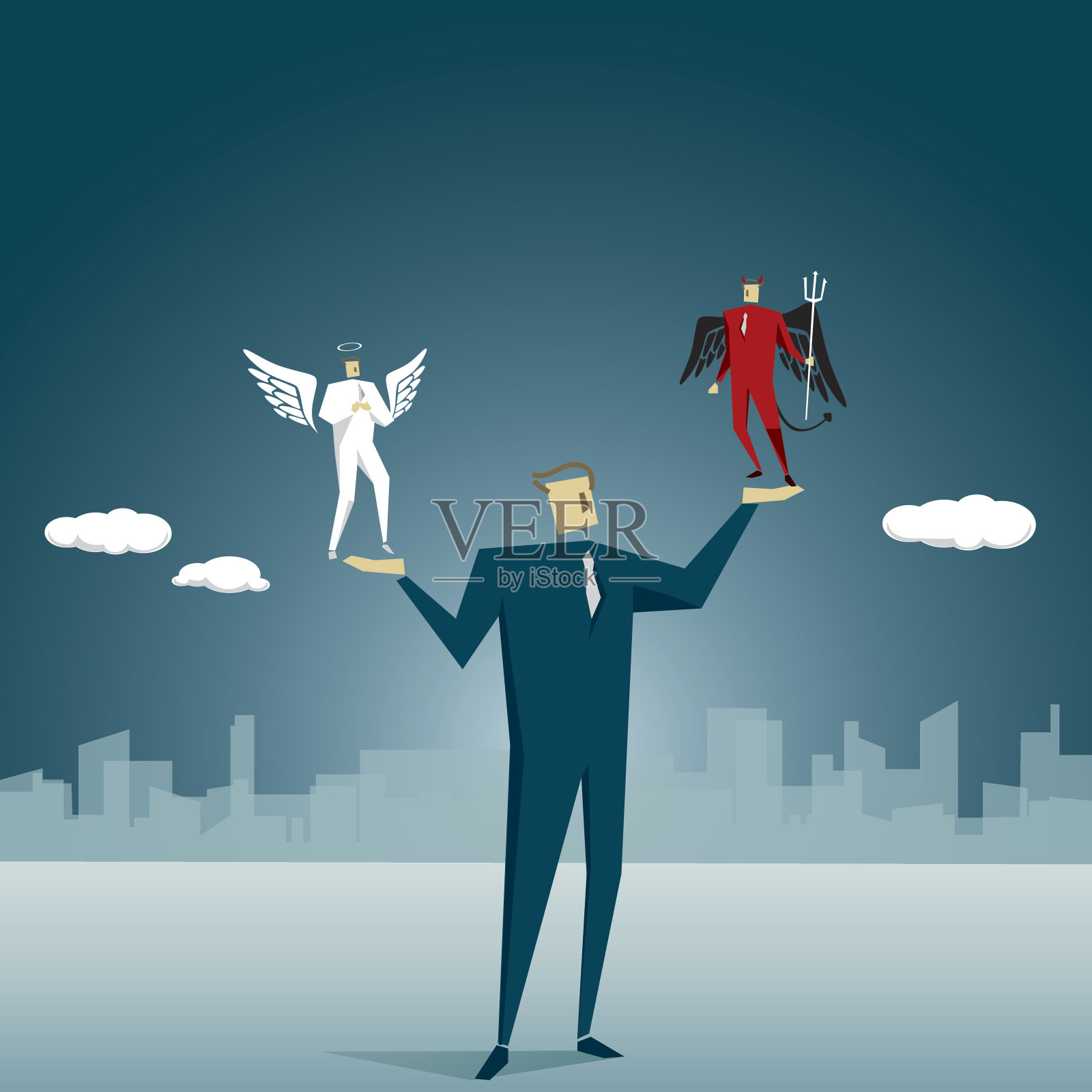 道德困境插画图片素材